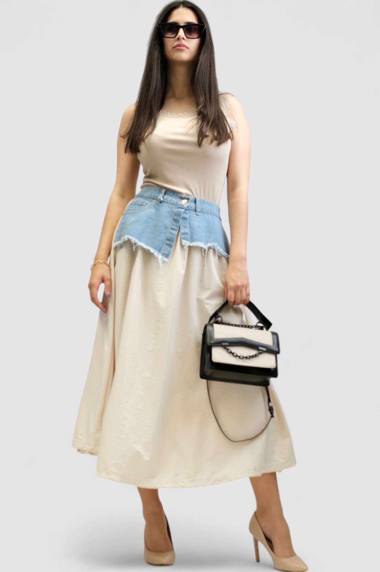 Ženska bež midi suknja Eloraine