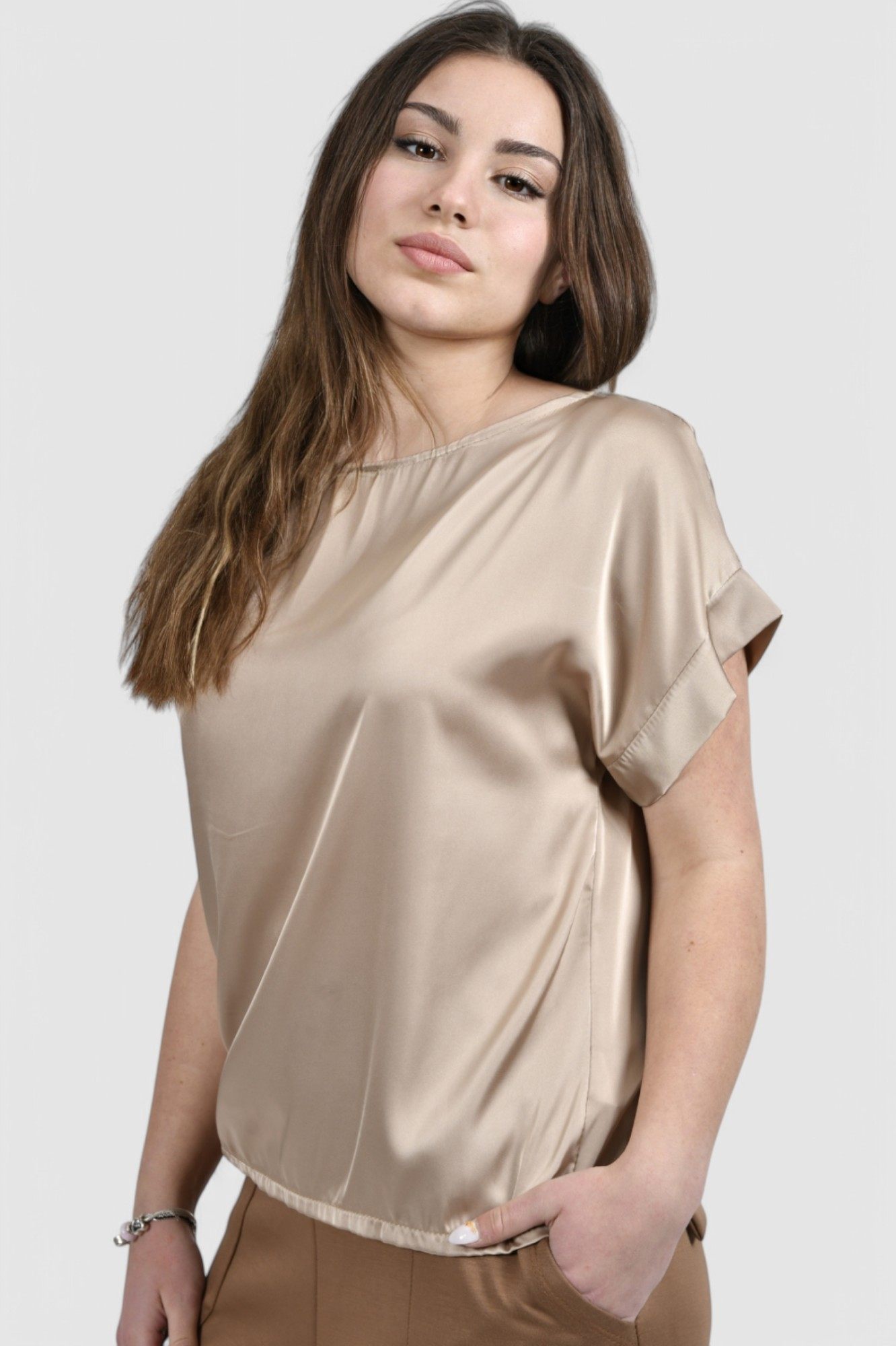 Ženska bež elegantna bluza Adeline