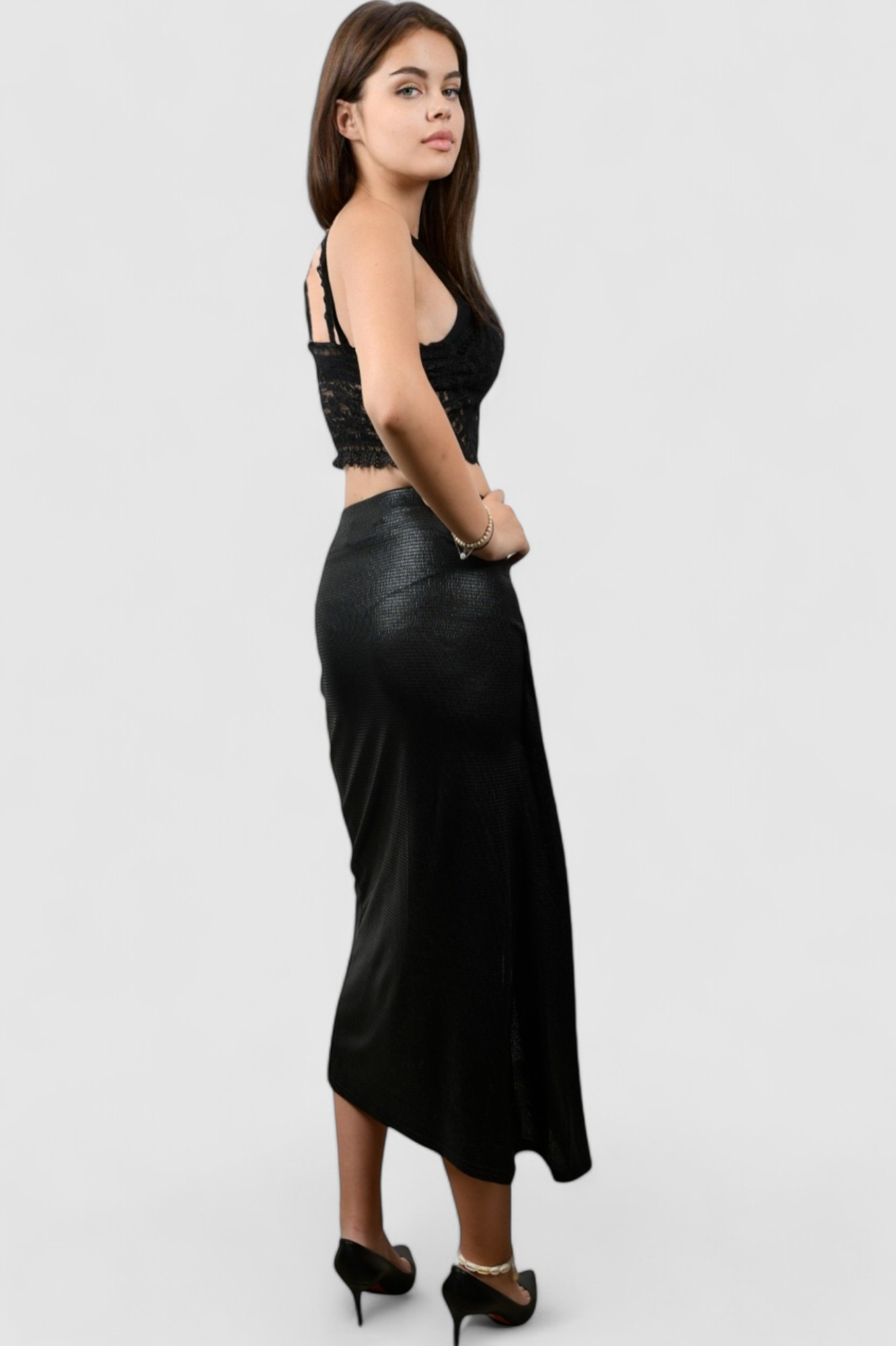 Ženska crna midi suknja Lucille