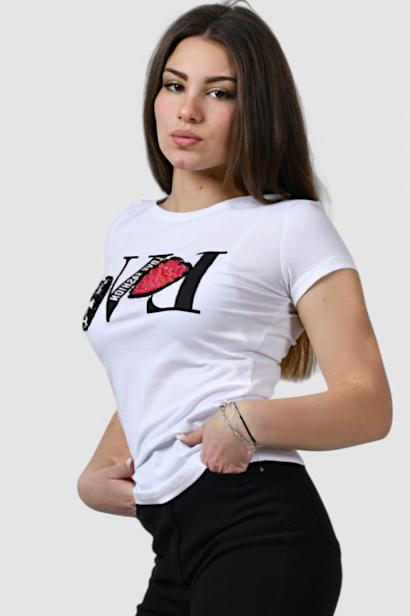 Ženska bijela majica kratki rukav Henriette