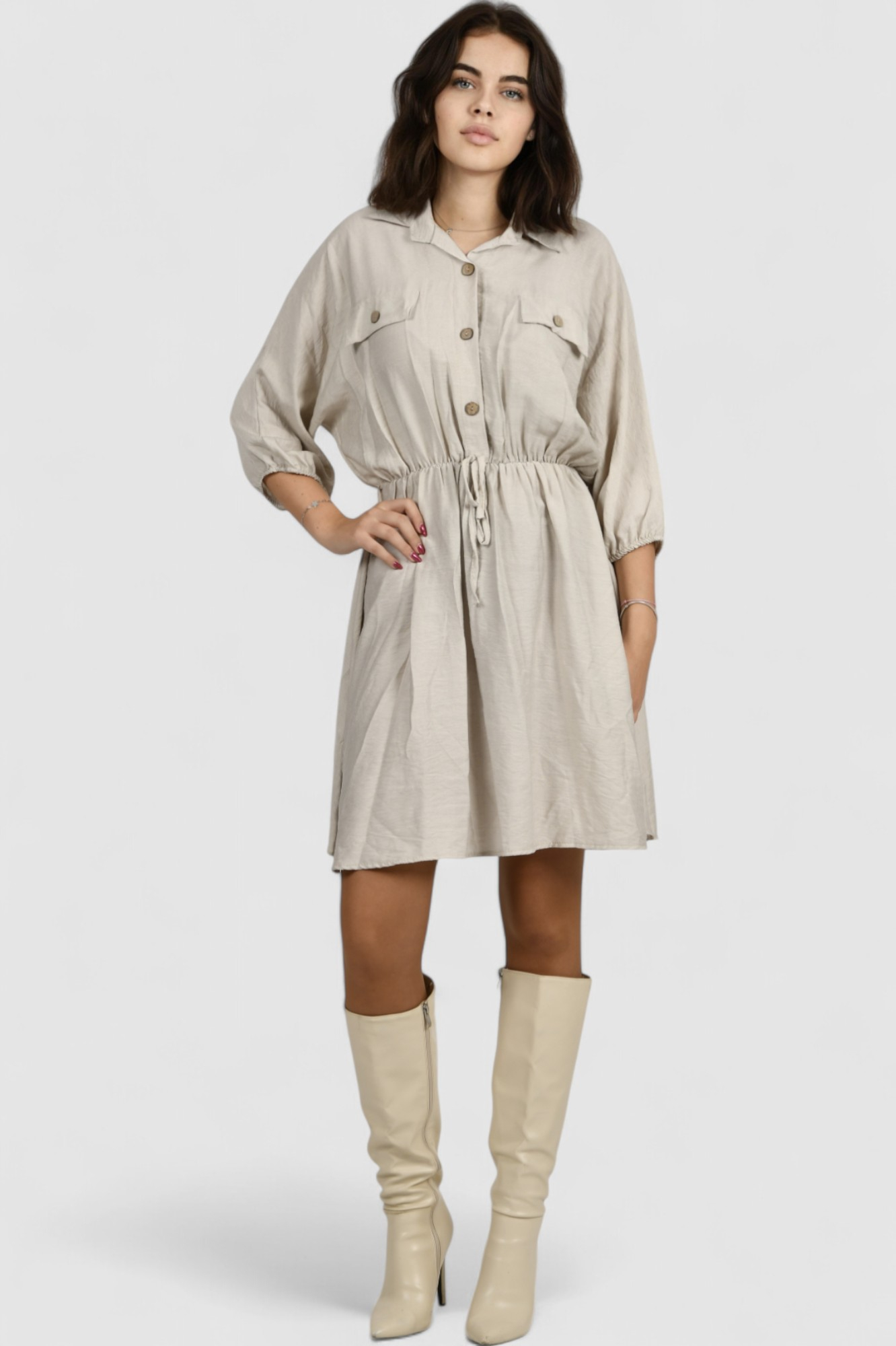 Ženska bež svakodnevna haljina Izumi
