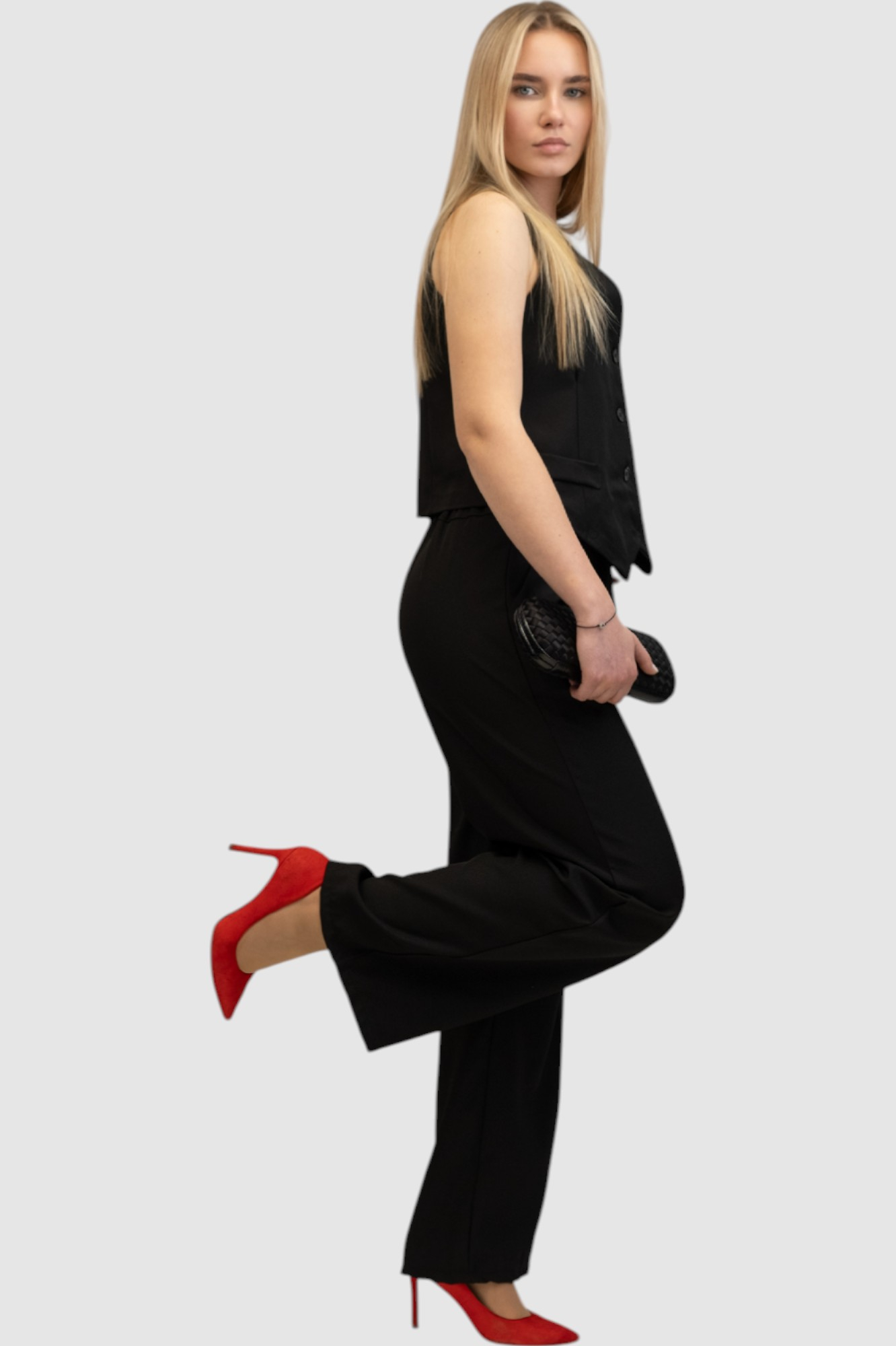 Žensko crno odijelo sa prslukom Chantal