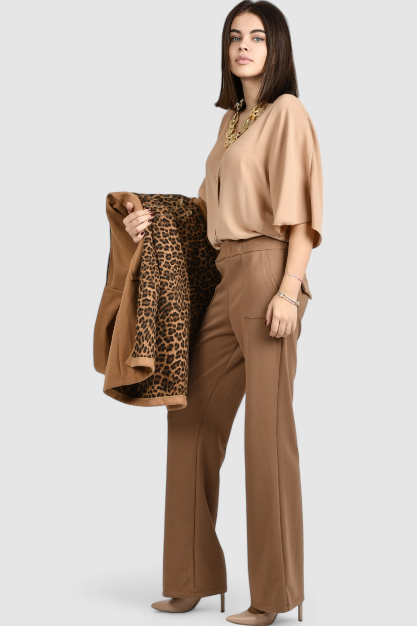 Ženska camel elegantna košulja Ivelisse