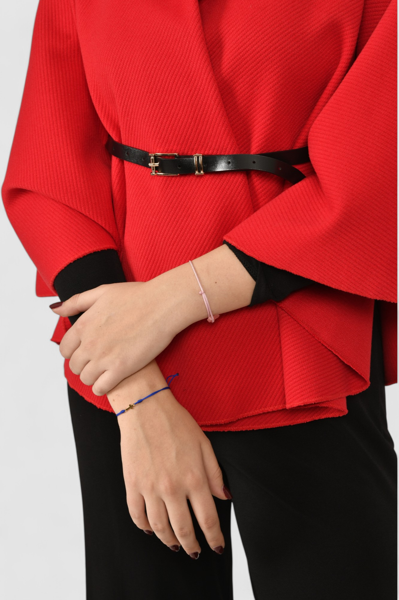 Ženski crveni poncho Francesca