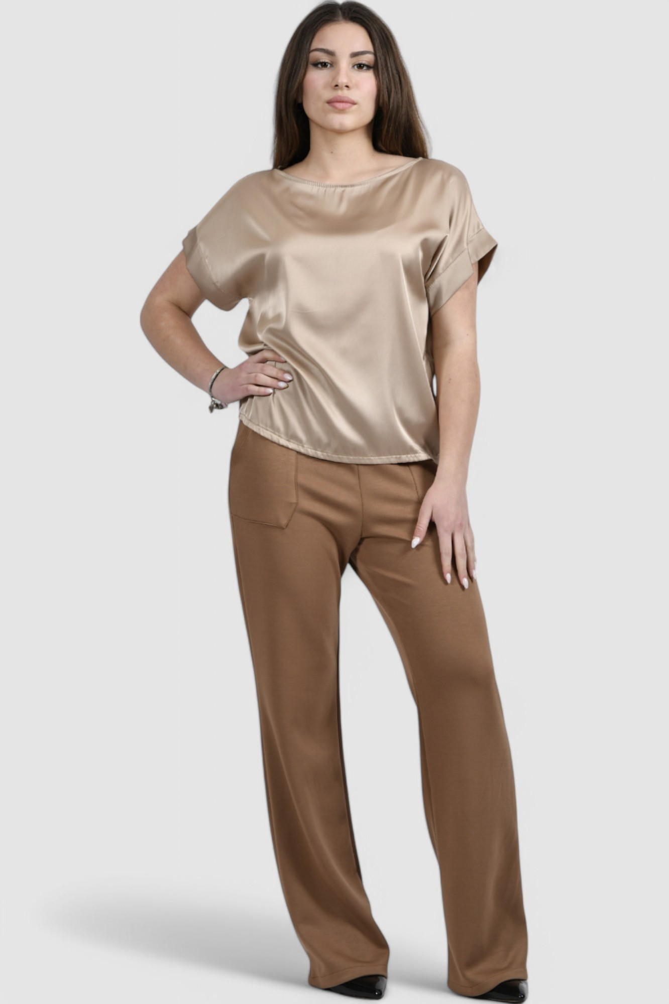 Ženska bež elegantna bluza Adeline