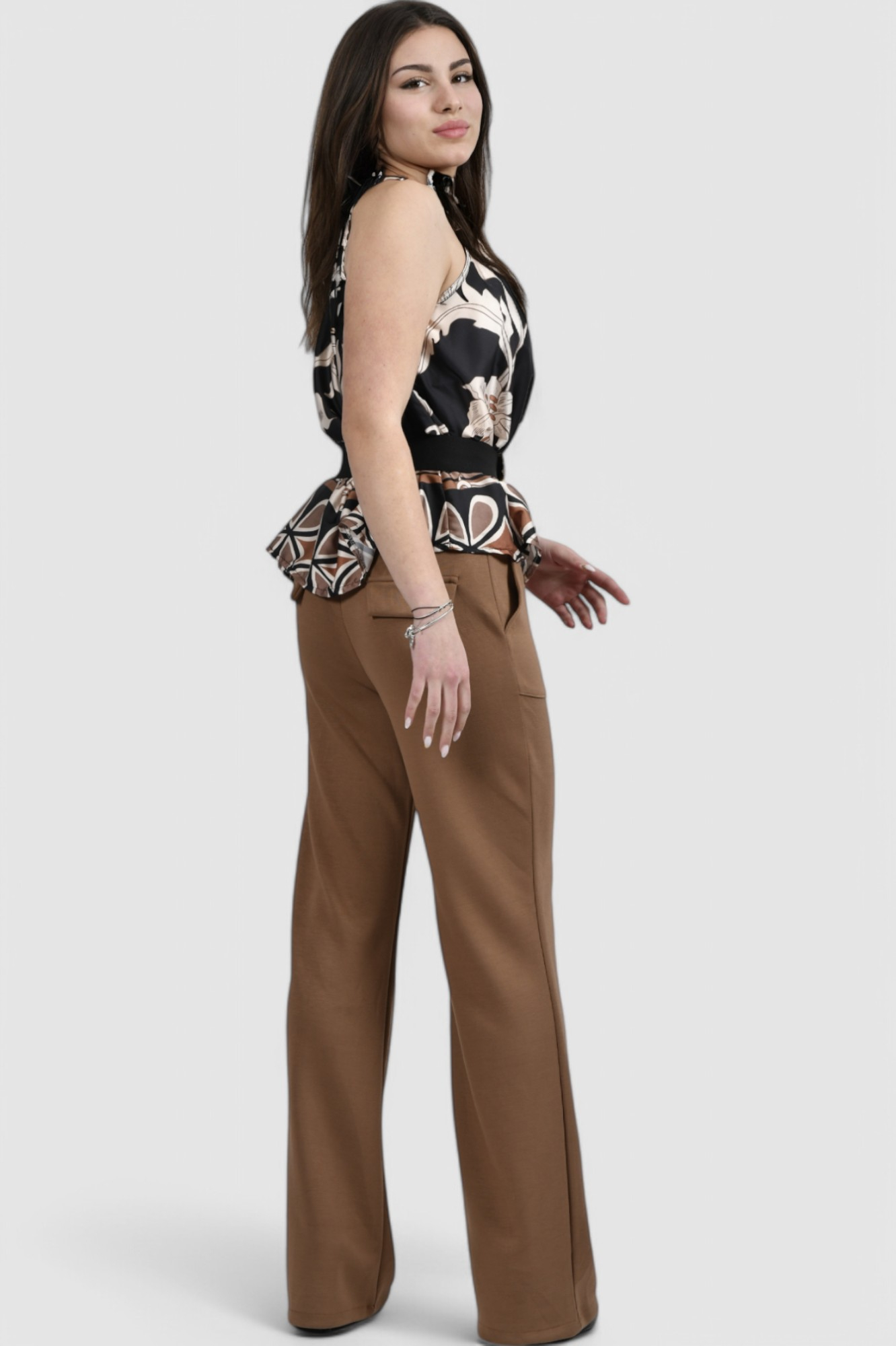 Ženska crna elegantna bluza Camellia