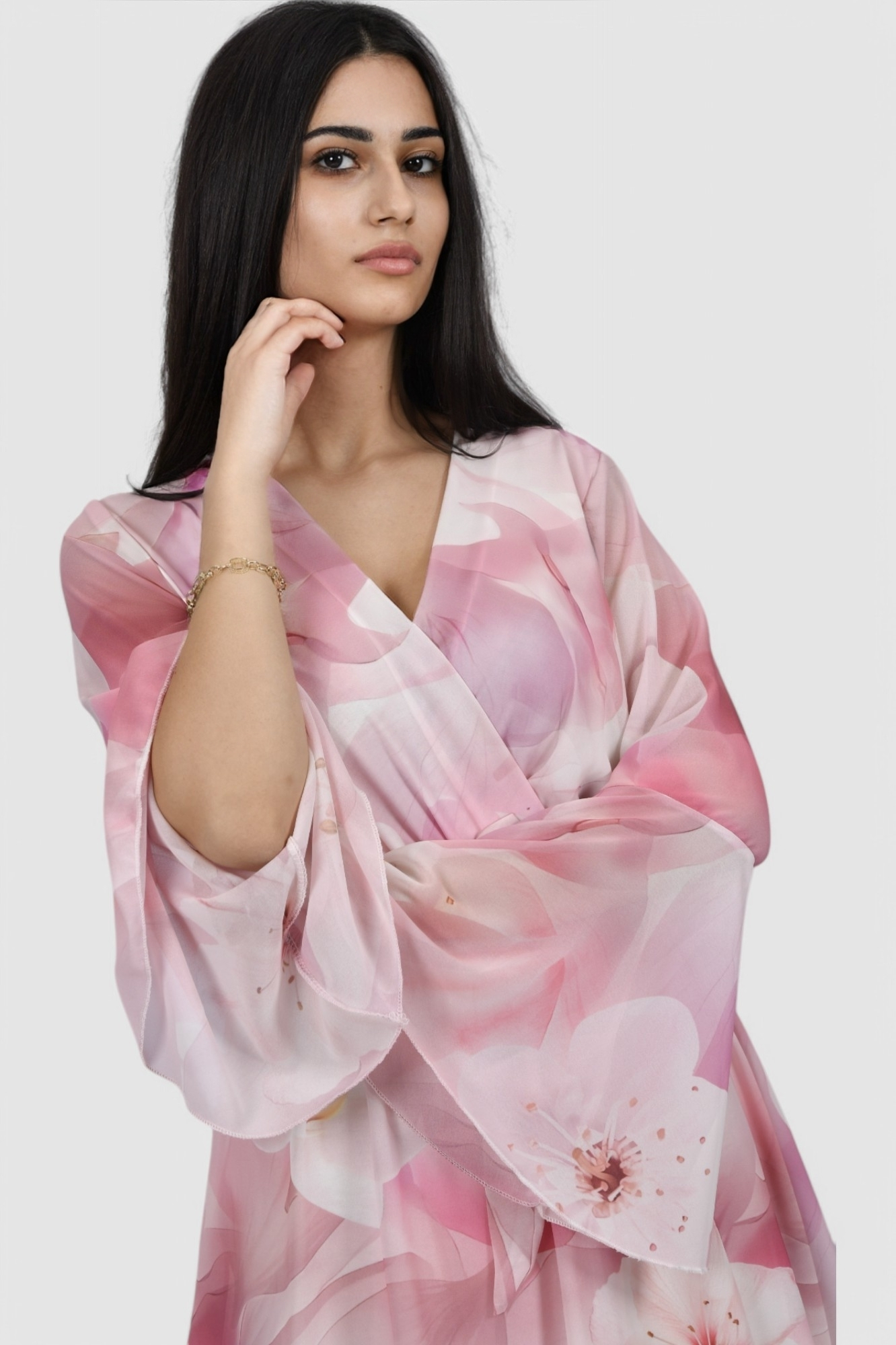 Ženska roza elegantna kratka haljina Isaura