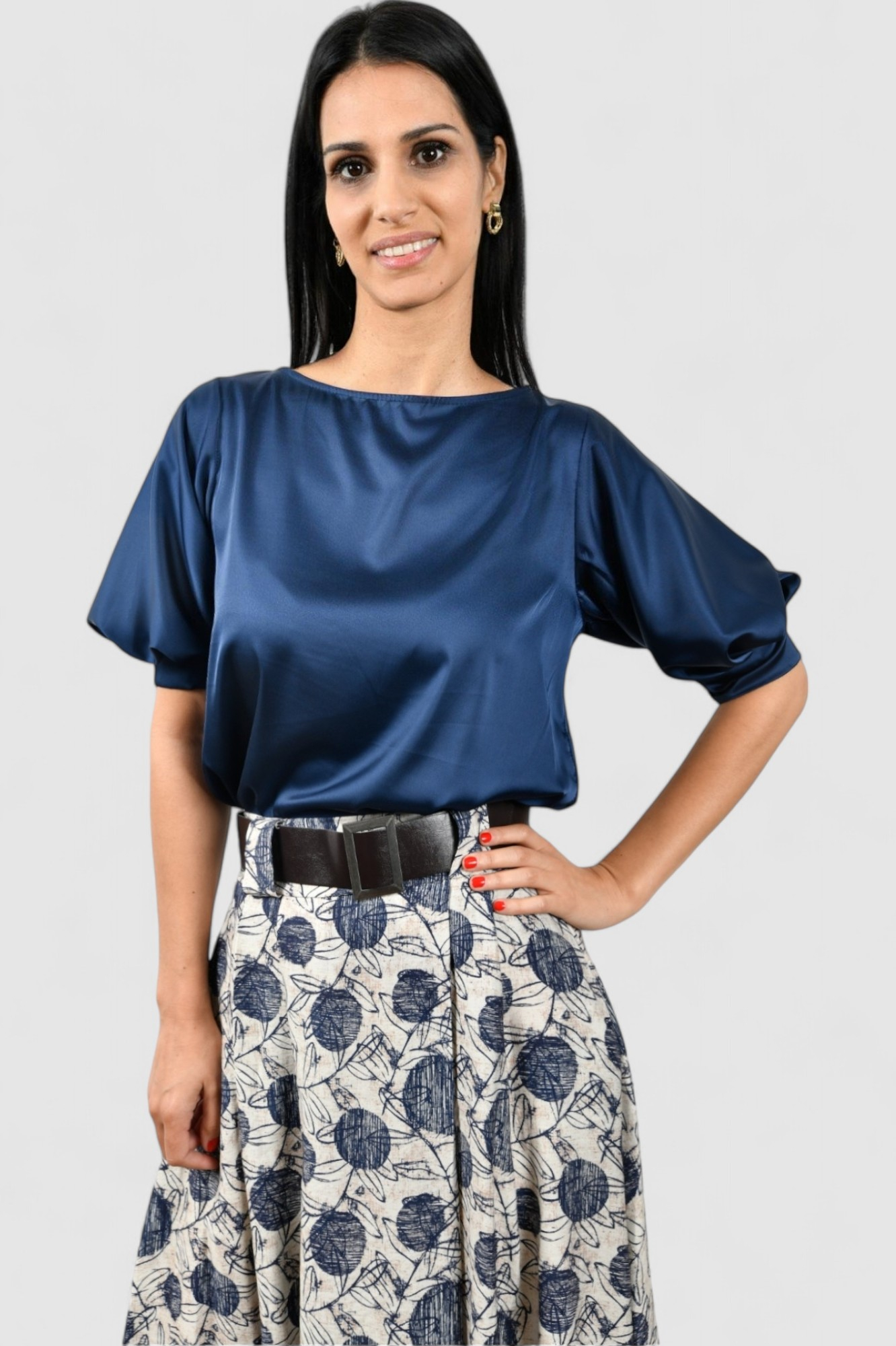 Ženska plava elegantna bluza Cecilia