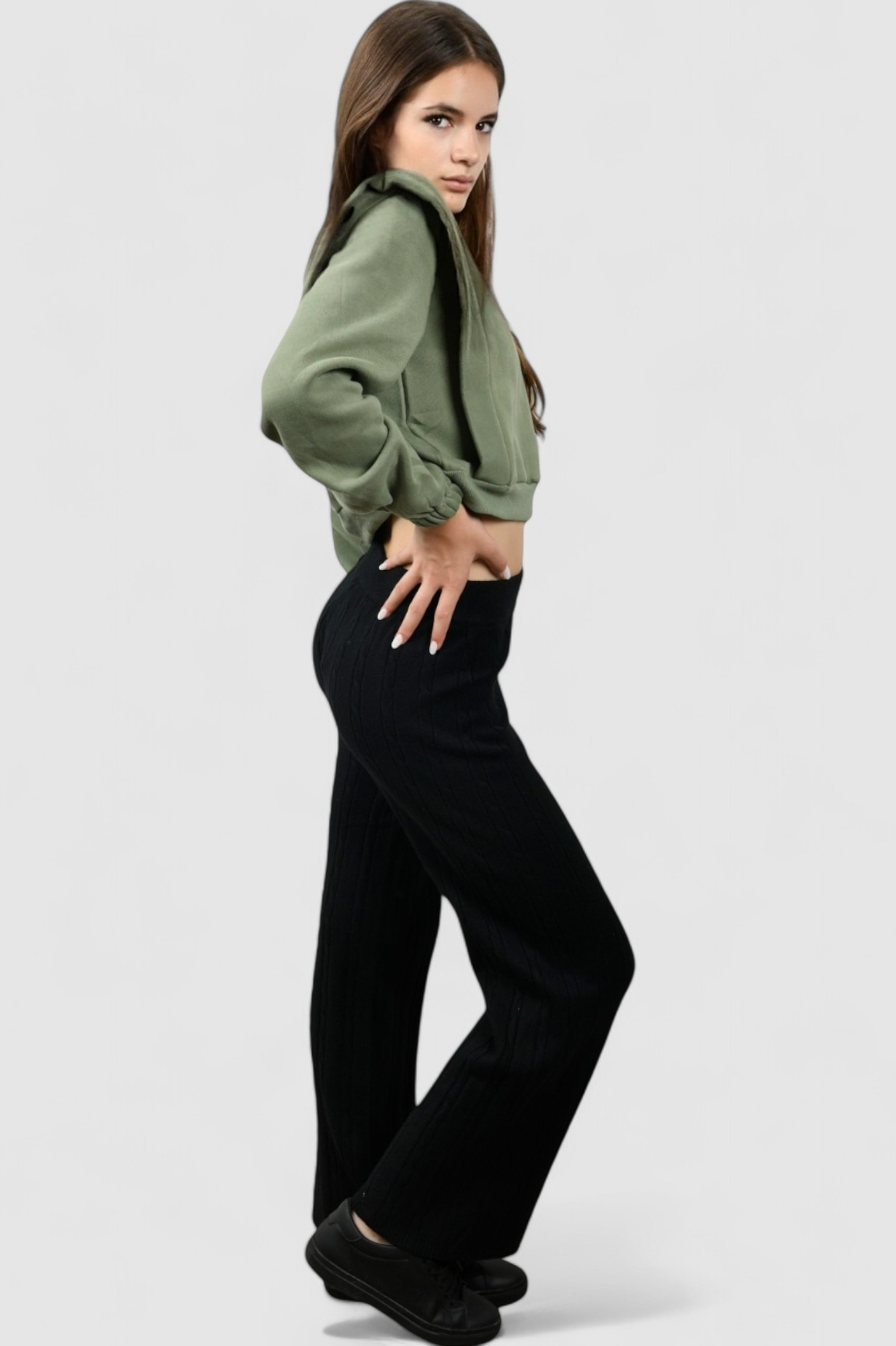 Ženski crni donji dio trenirke Umber