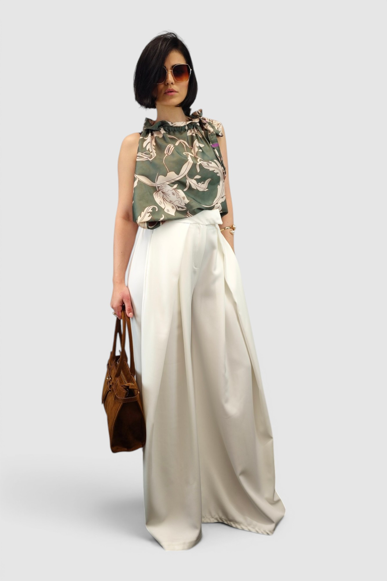 Ženska zelena elegantna bluza Camellia