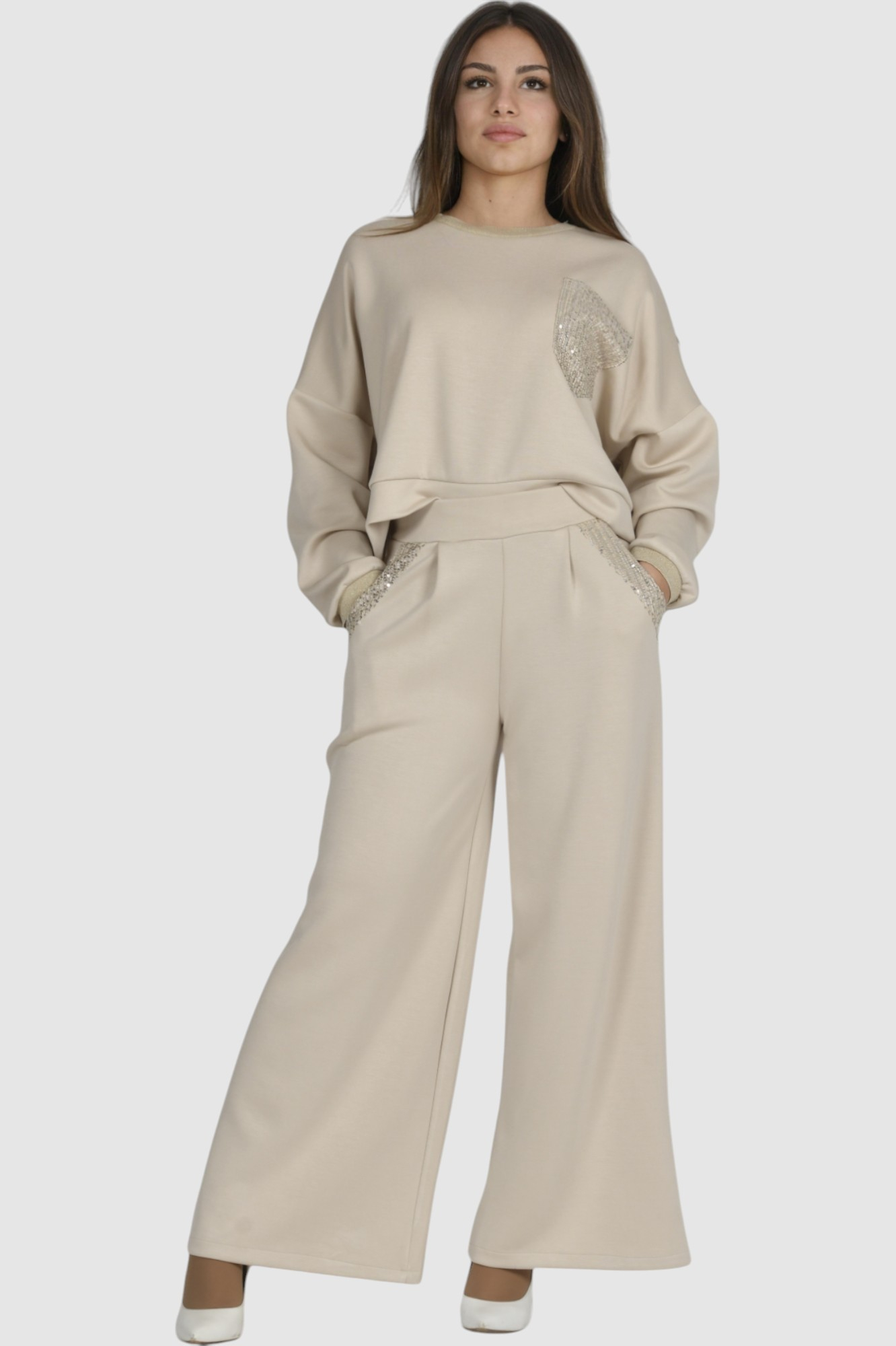 Ženski bež modni gornji dio trenirke Iliana