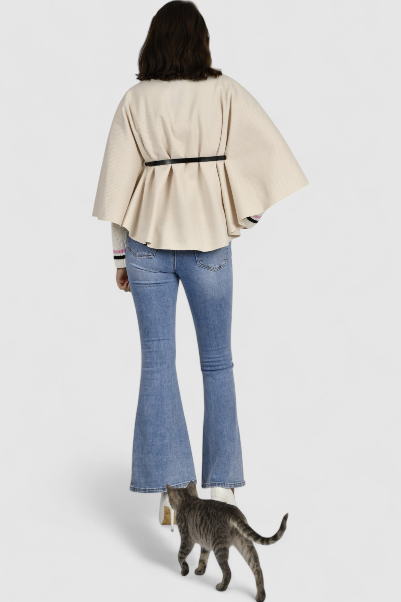 Ženski bež poncho Francesca