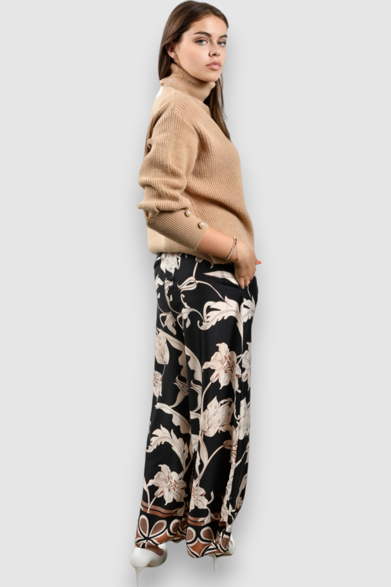 Ženski smeđi topliji džemper Horizon