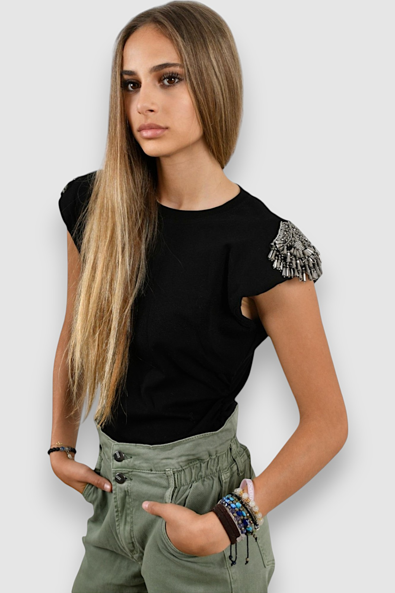 Ženska crna majica kratki rukav Noemi