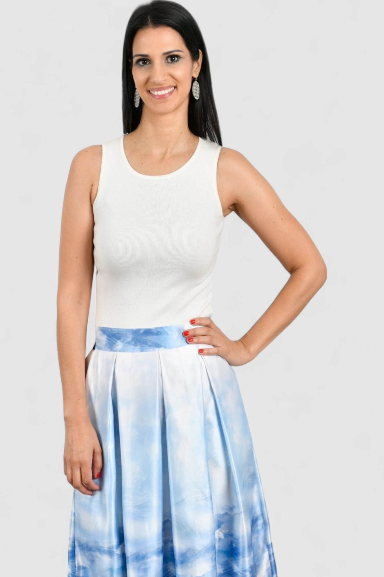 Ženska bijela majica bez rukava Lilya