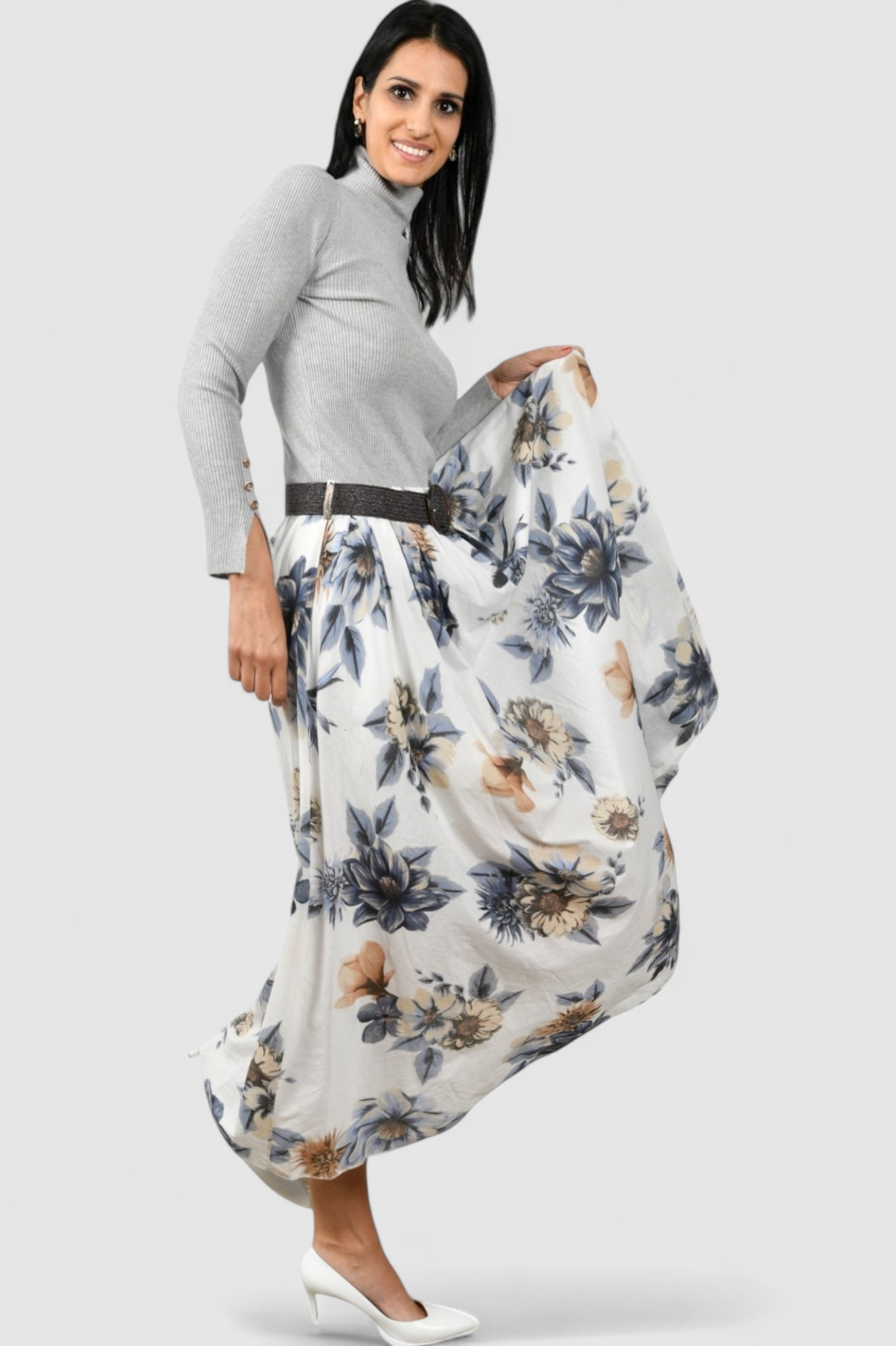 Ženska plava midi suknja Joselyn