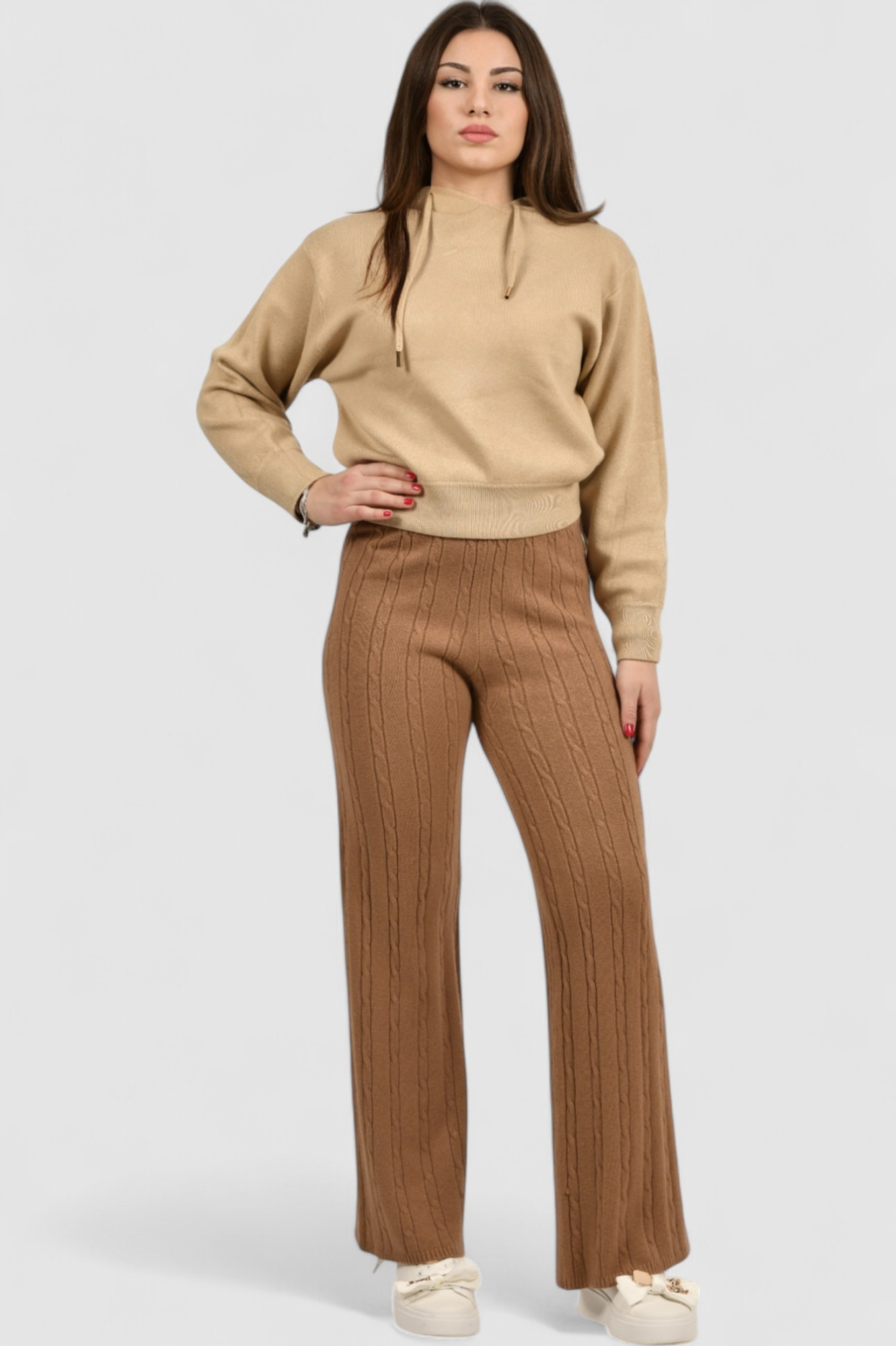 Ženski smeđi donji dio trenirke Umber