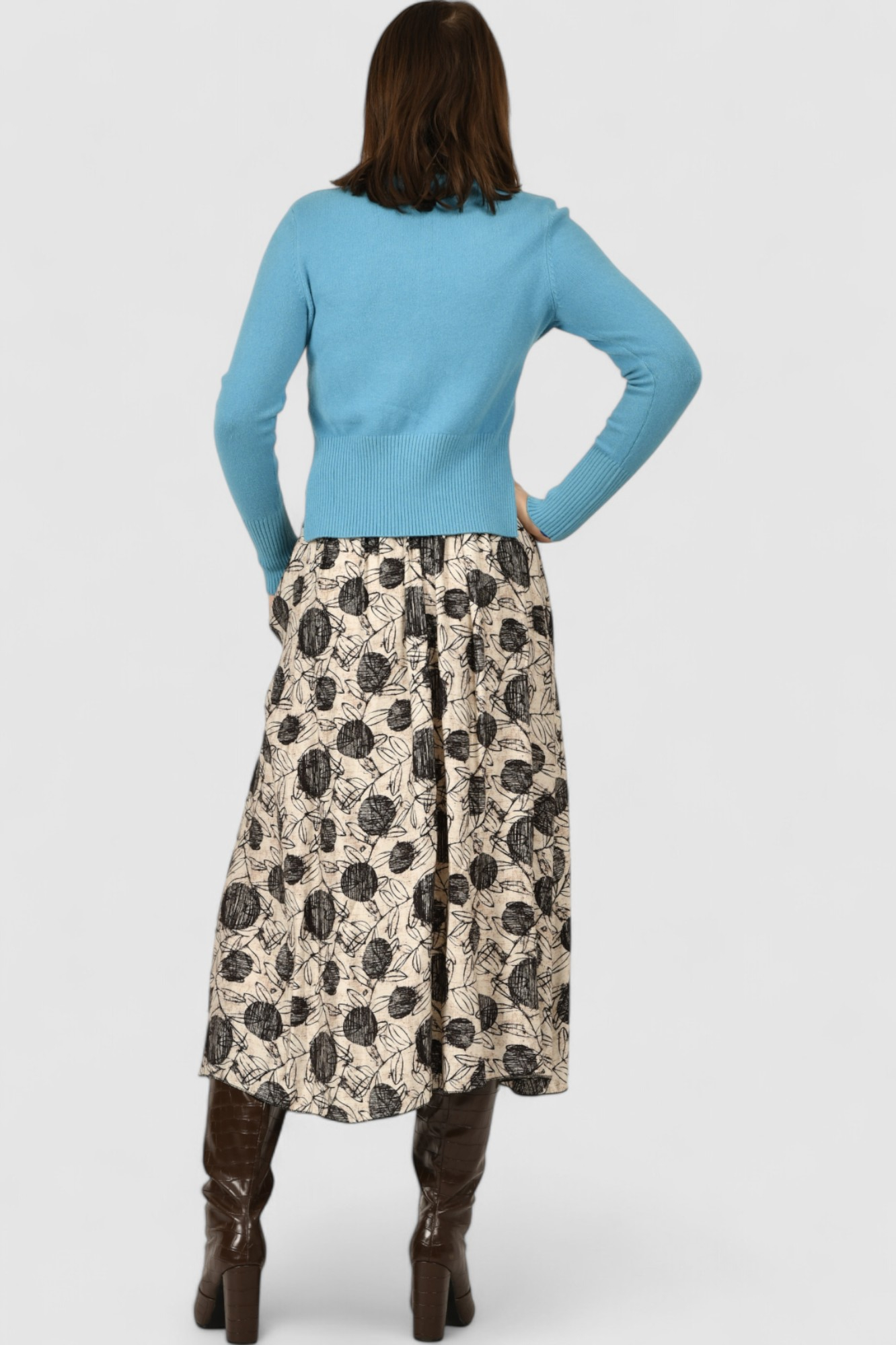 Ženska smeđa midi suknja Briella