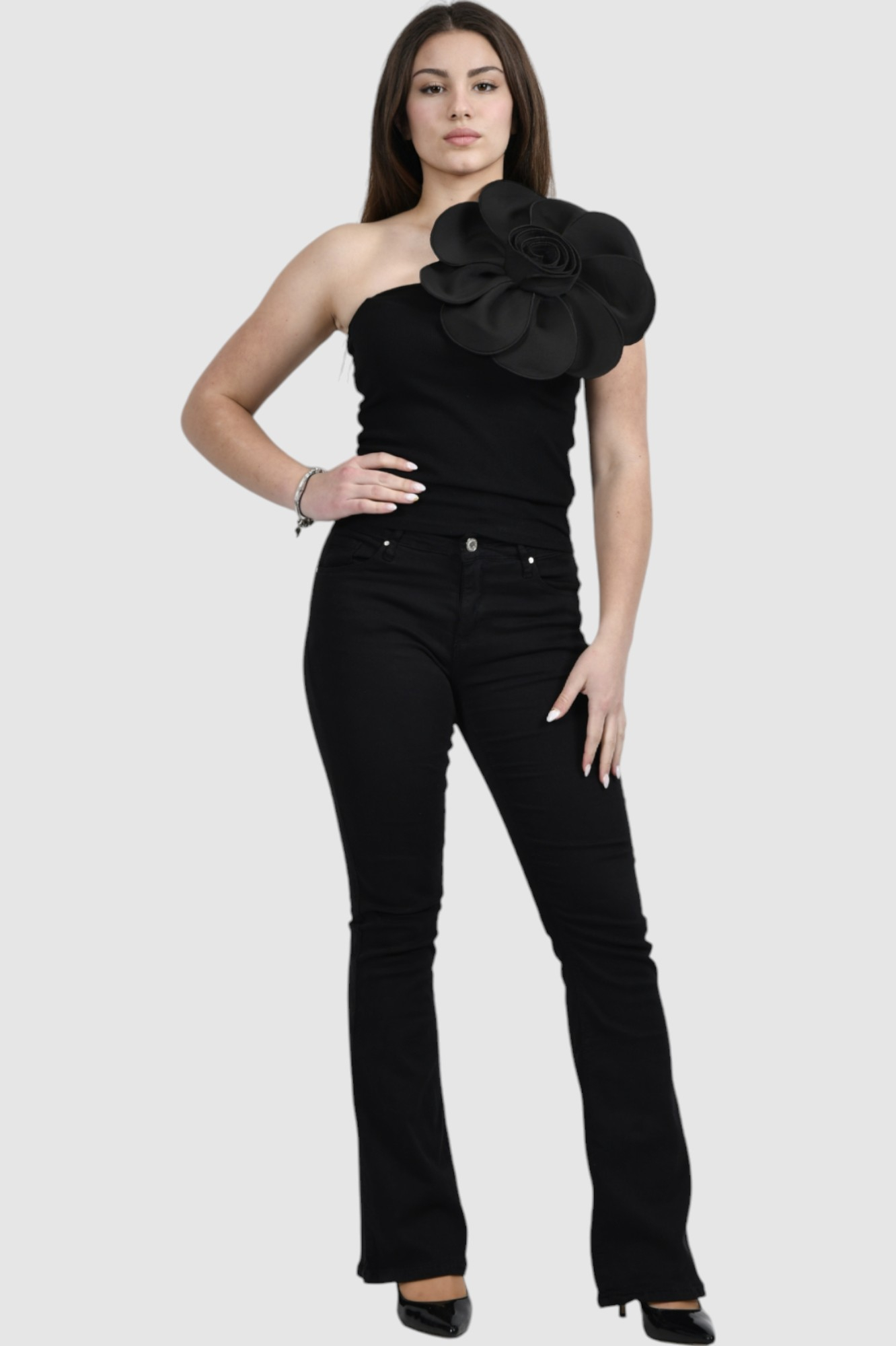 Ženski crni top Selina