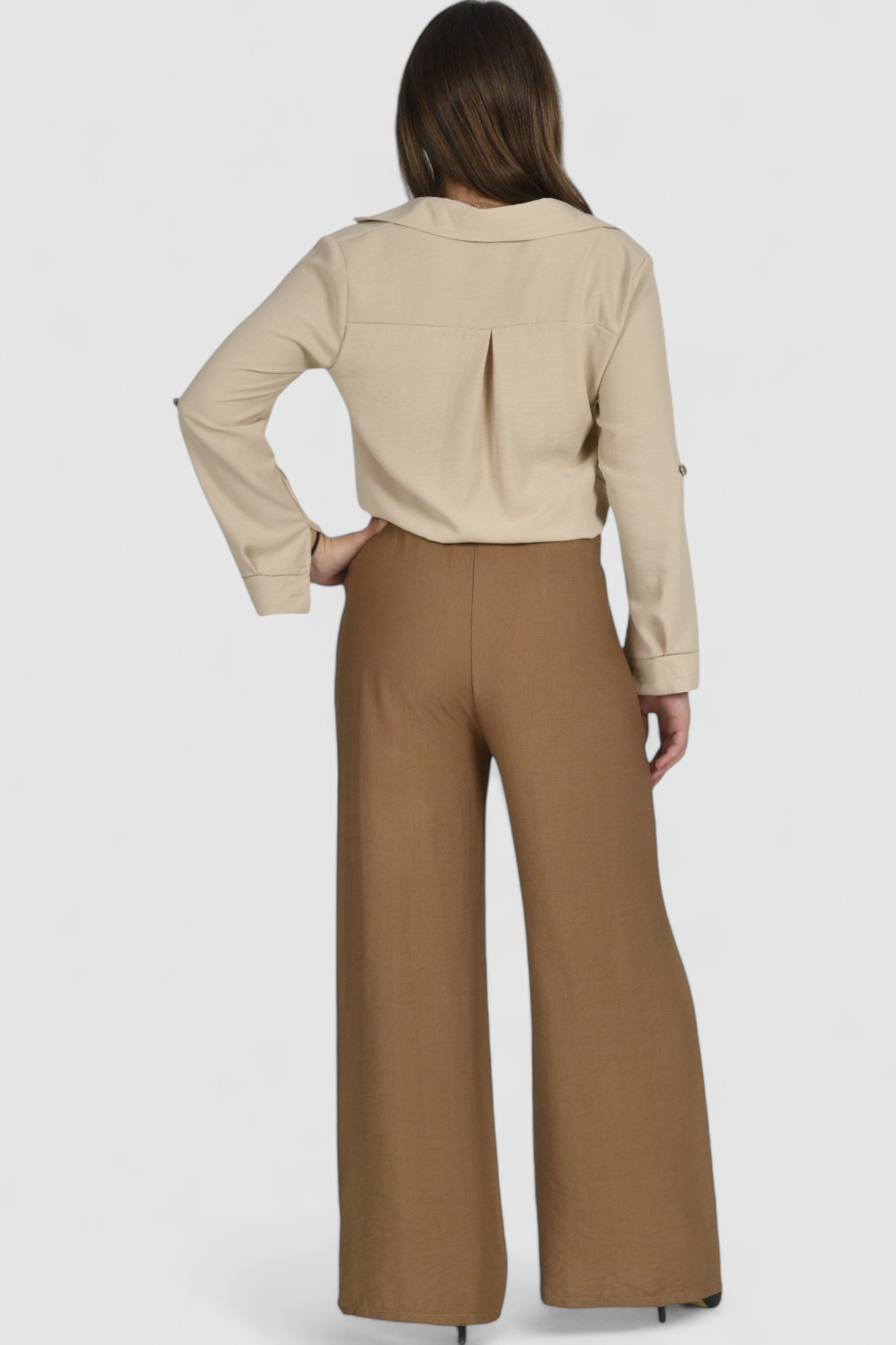 Ženske smeđe modne hlače Isadora