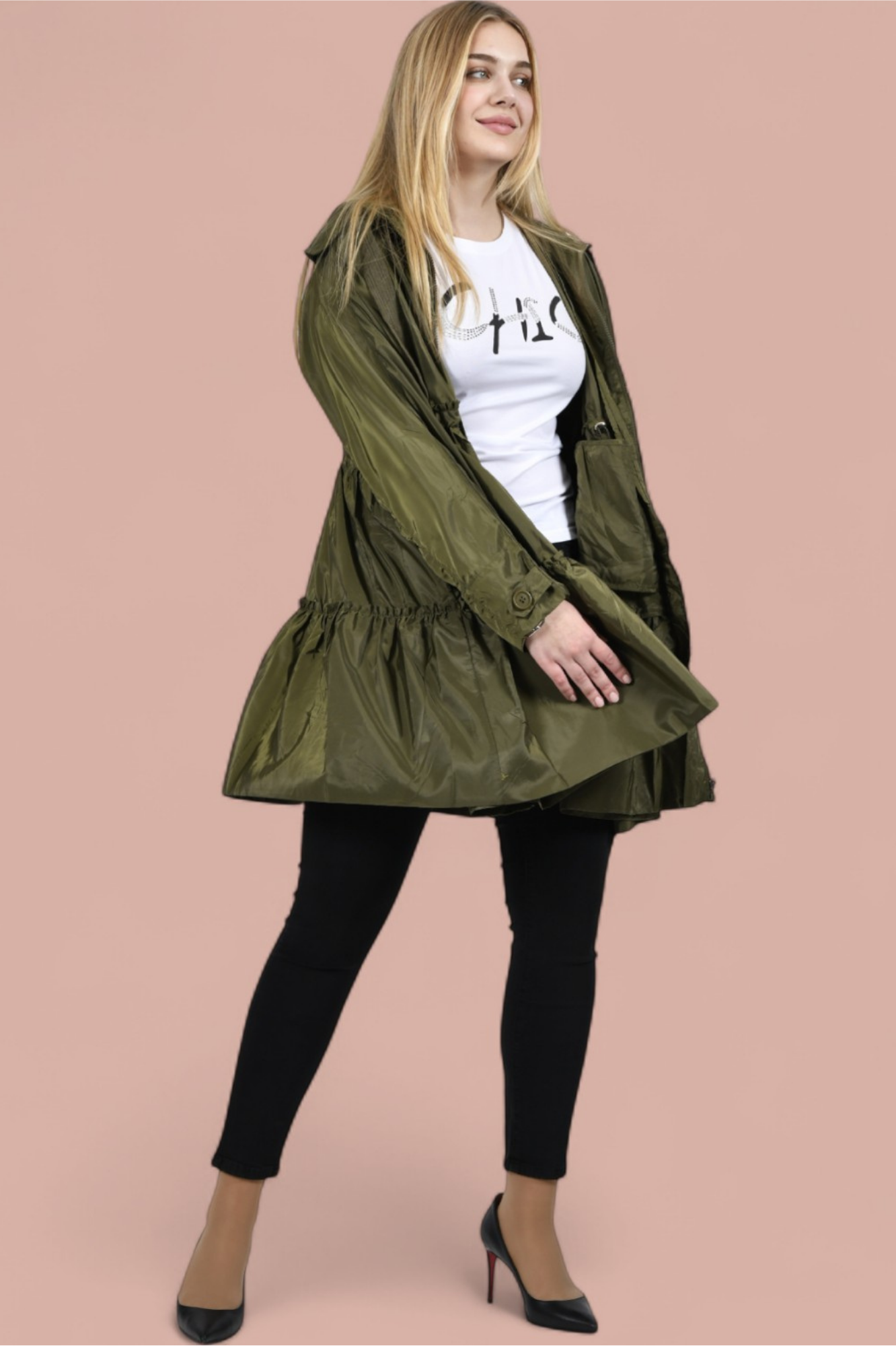 Ženska zelena duga jakna Noa