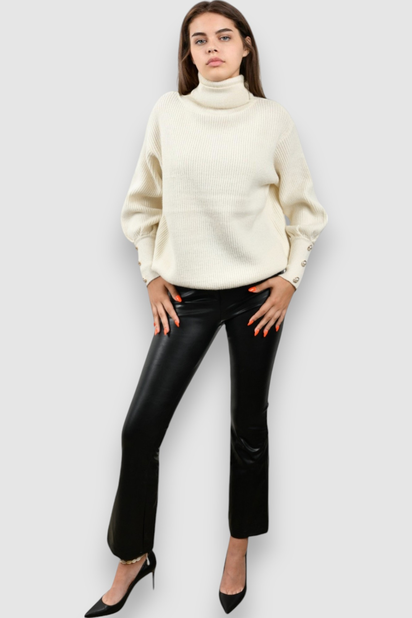 Ženski bijeli topliji džemper Horizon