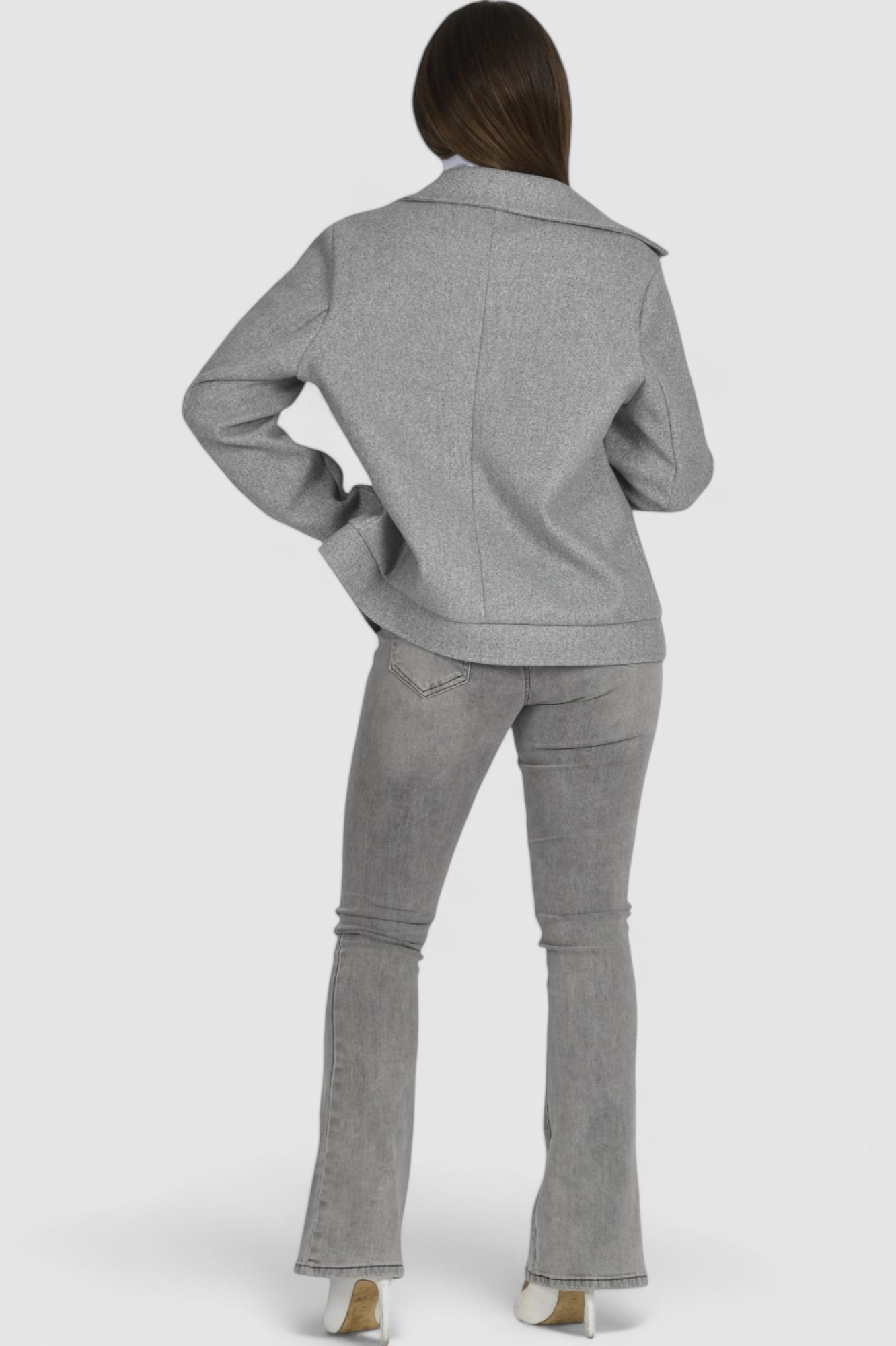 Ženski sivi kratki kaput Billie