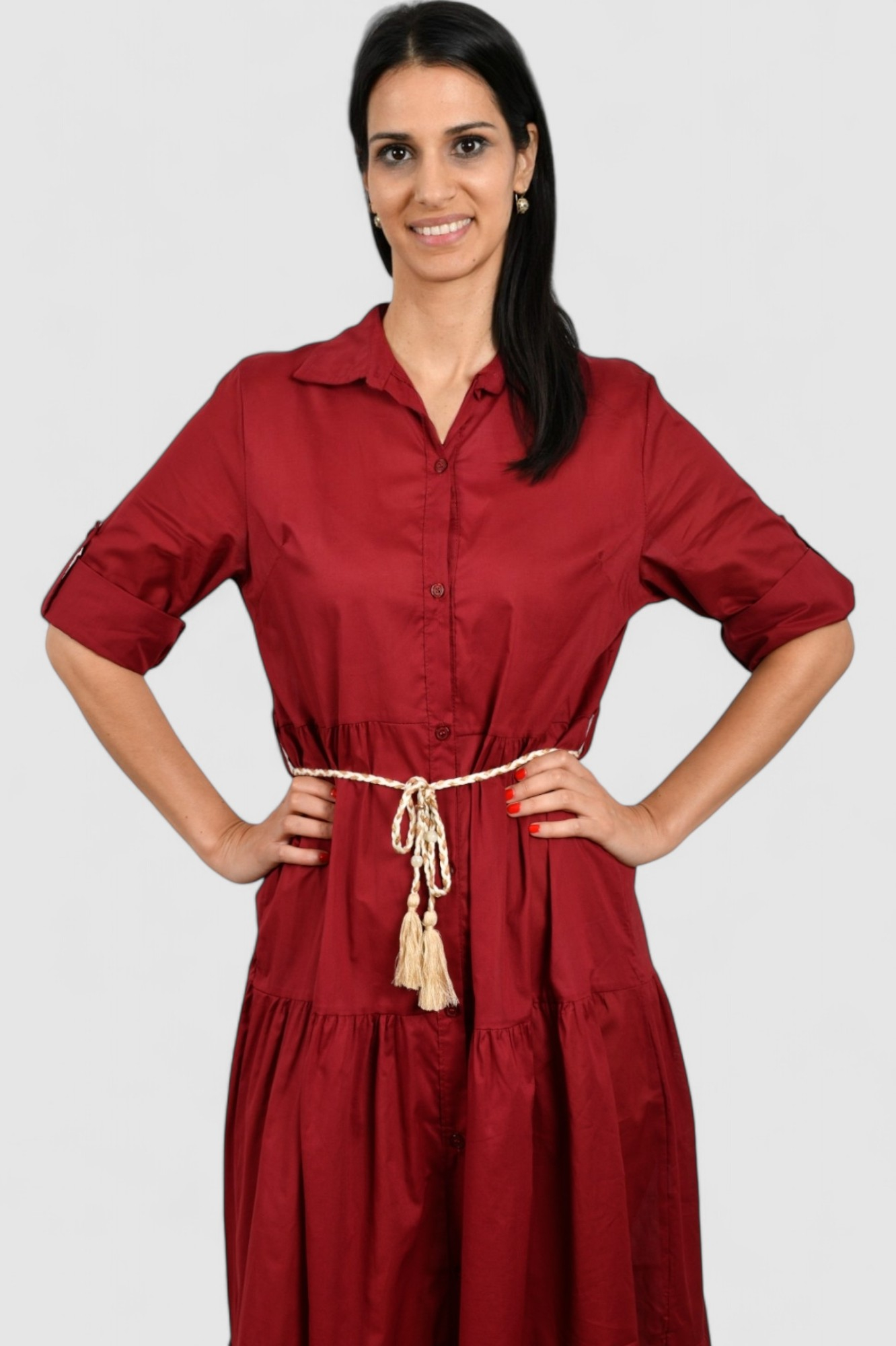 Ženska crvena svakodnevna haljina Eloisa