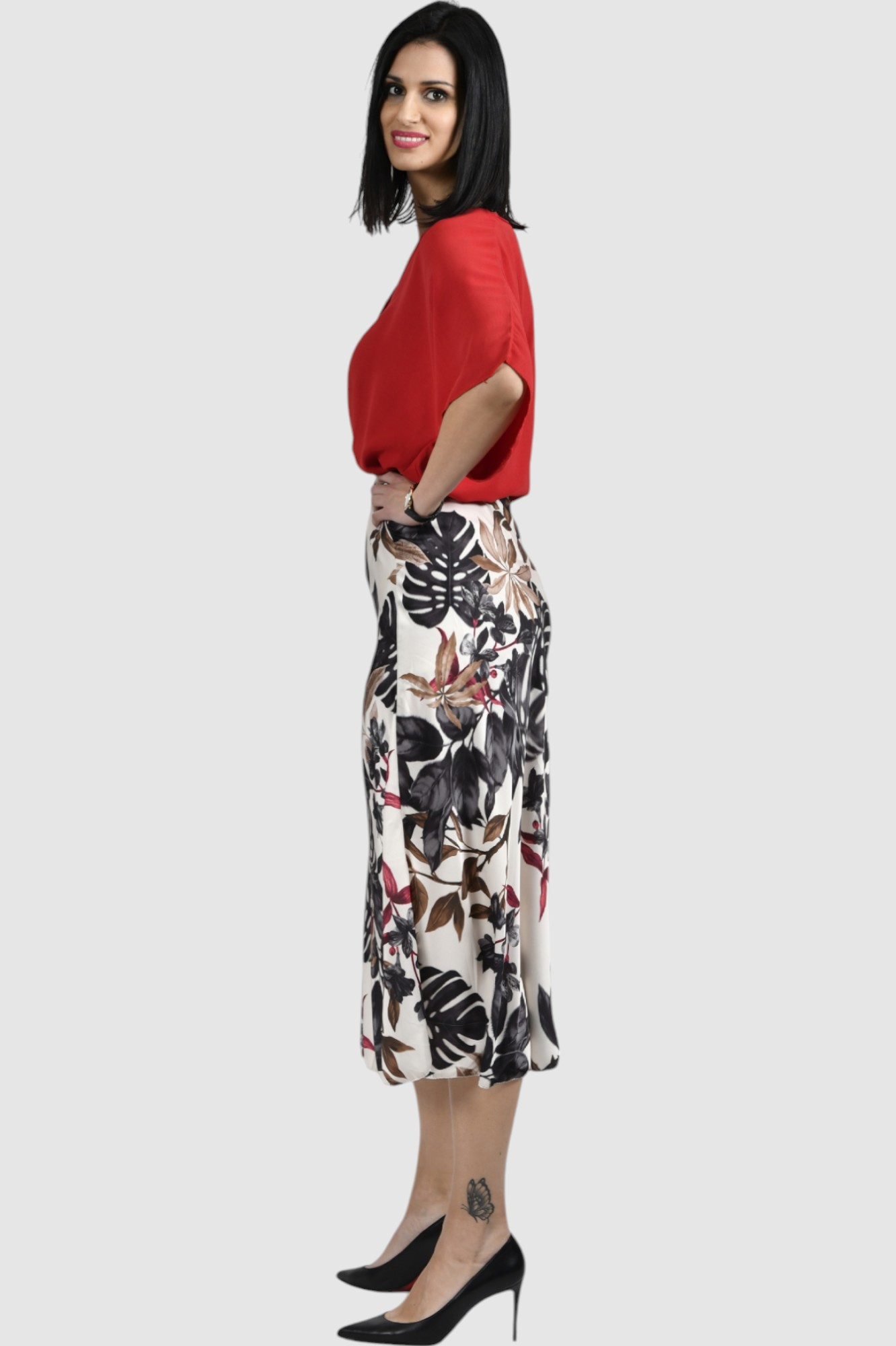 Ženska plava midi suknja Anastasia