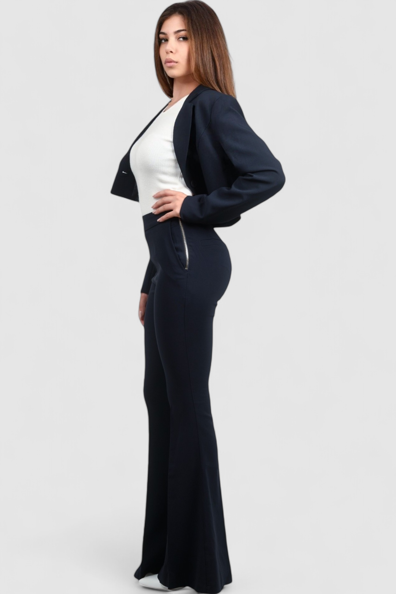 Ženske plave klasične hlače Harmoni