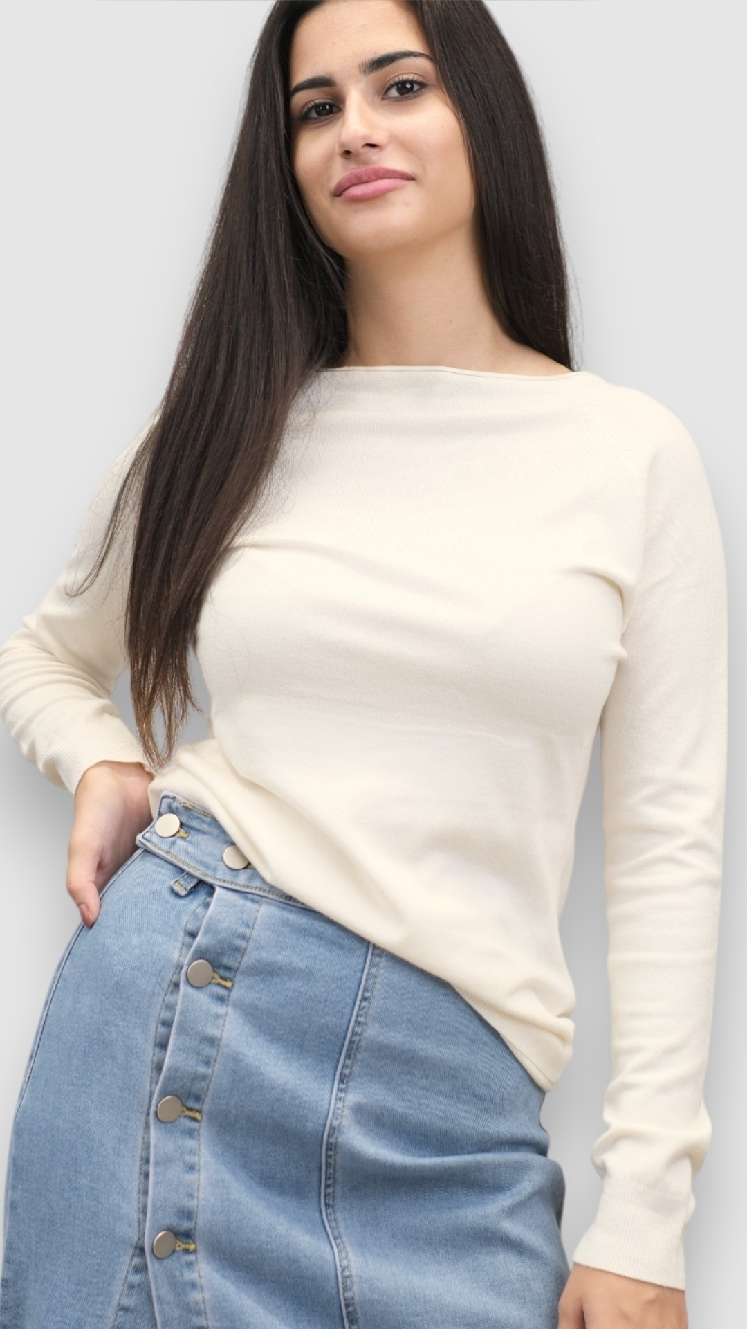 Ženski bijeli lagani džemper Hannah