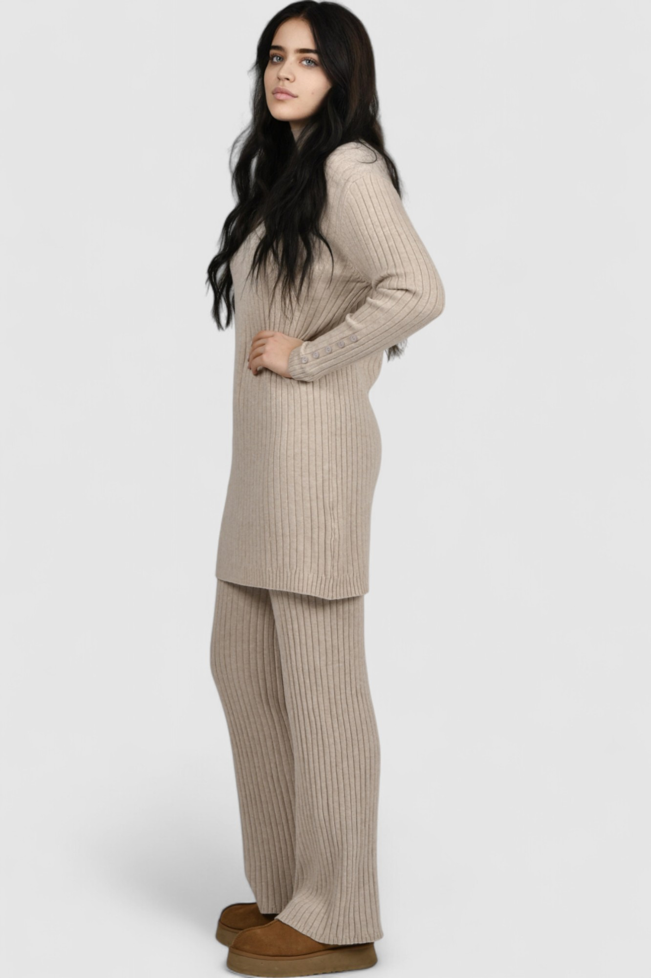 Ženska bež trenirka komplet Beatrix