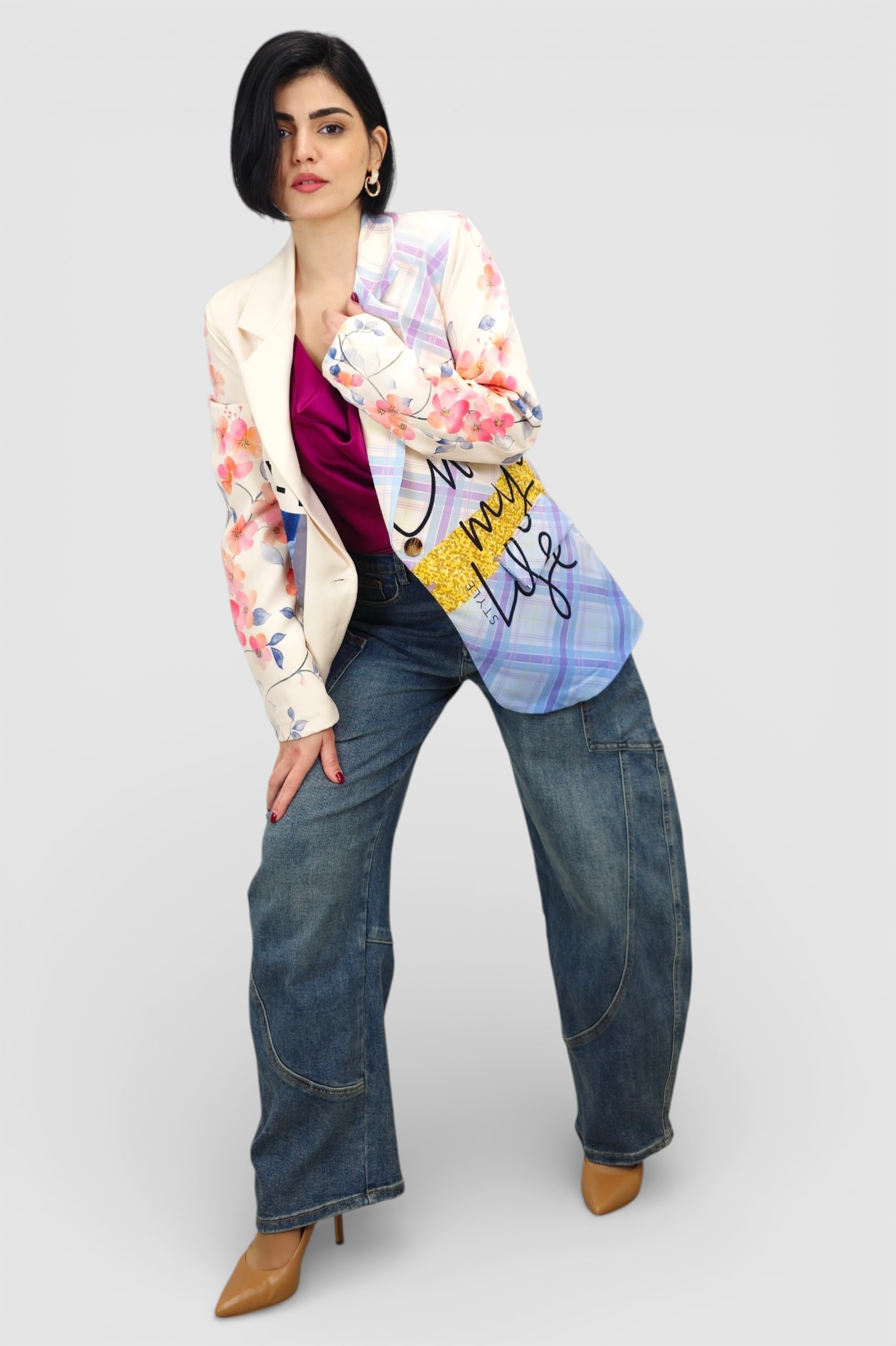Moderni sako sa printom Ines