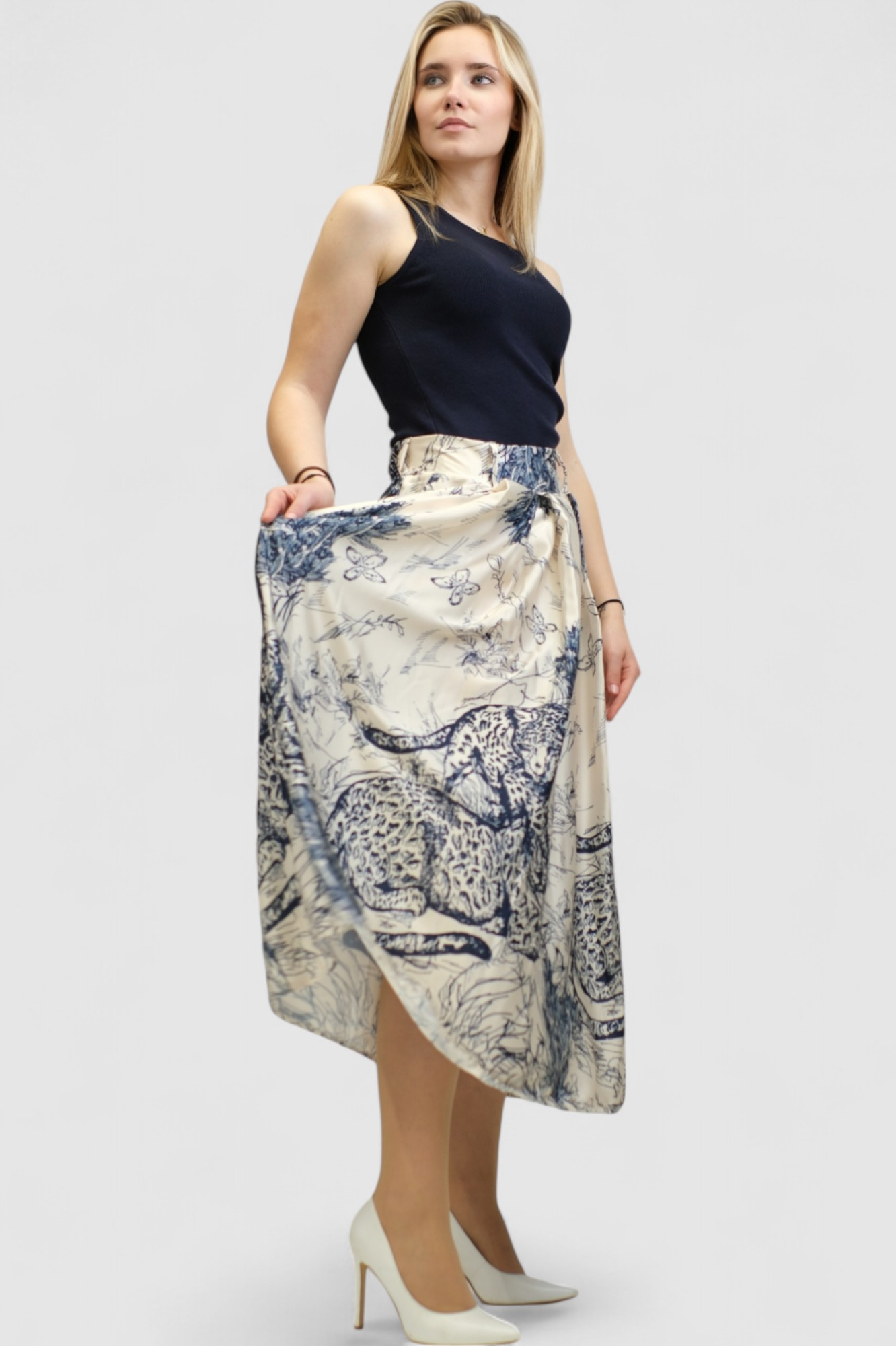 Ženska bež maxi suknja Natali