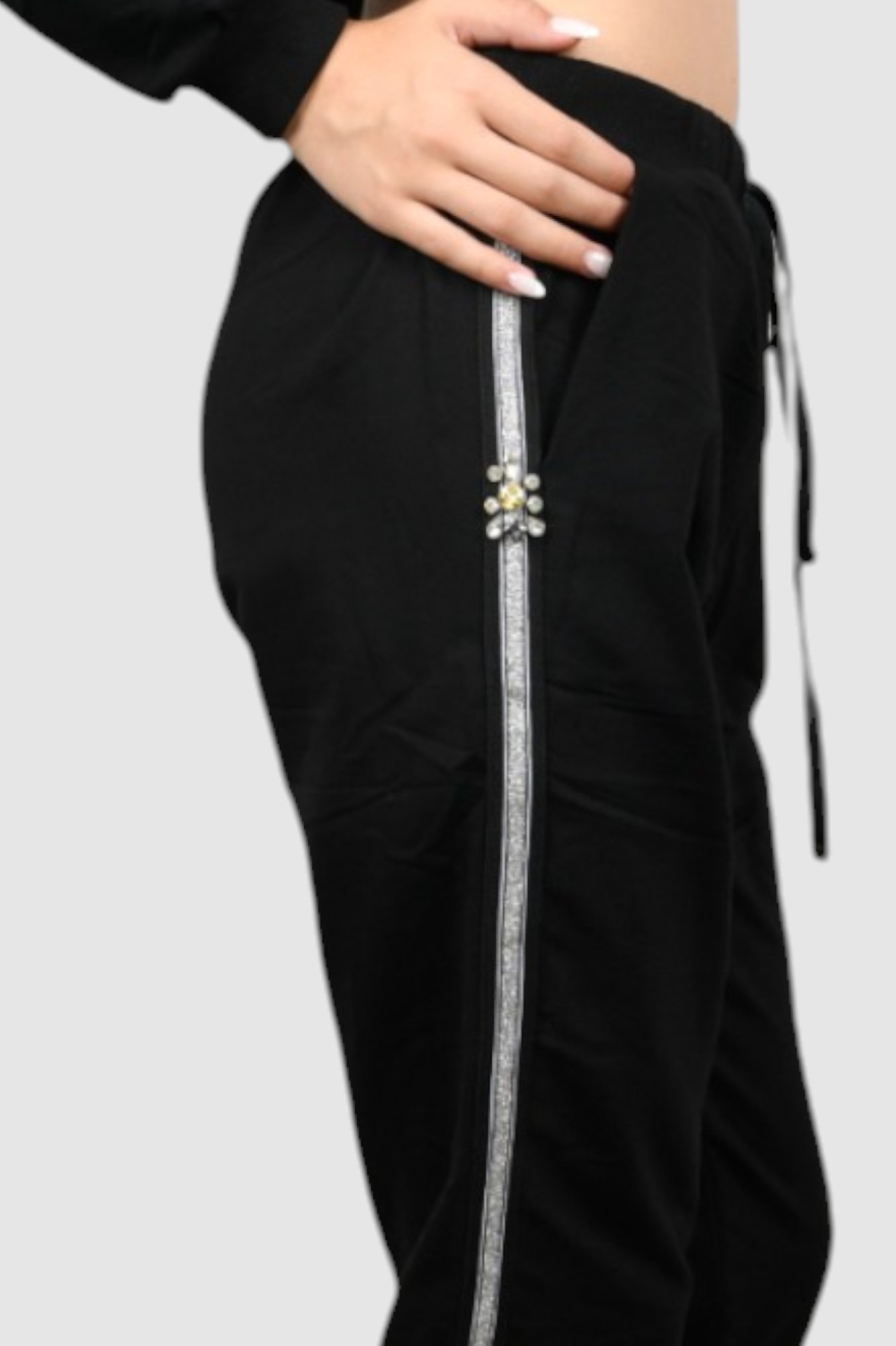 Ženski crni donji dio trenirke Valencia