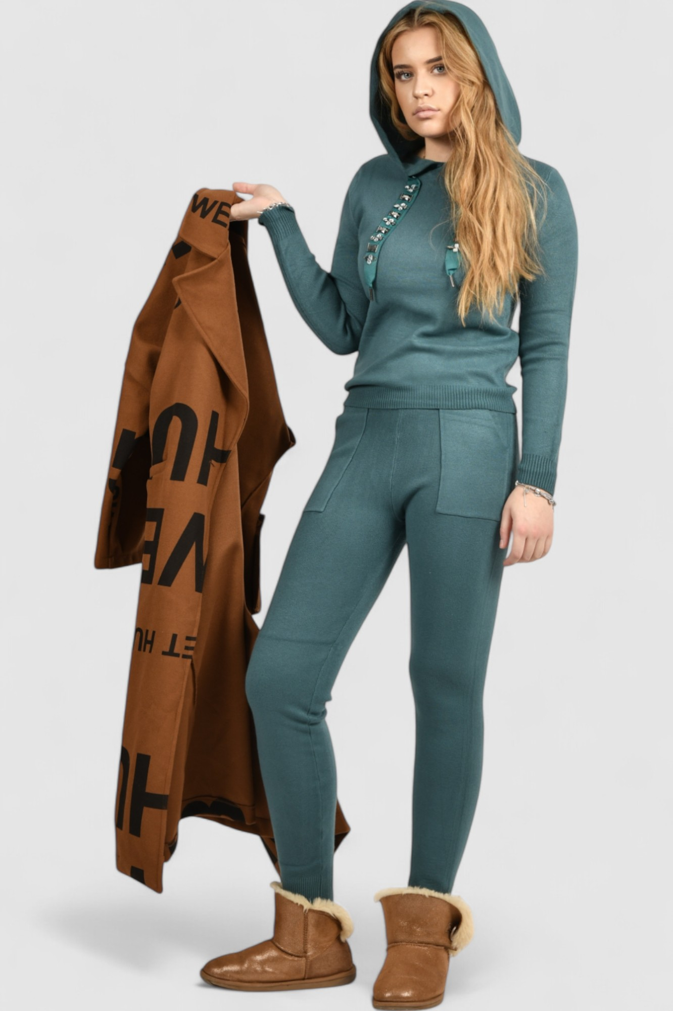 Ženska zelena trenirka komplet Leila