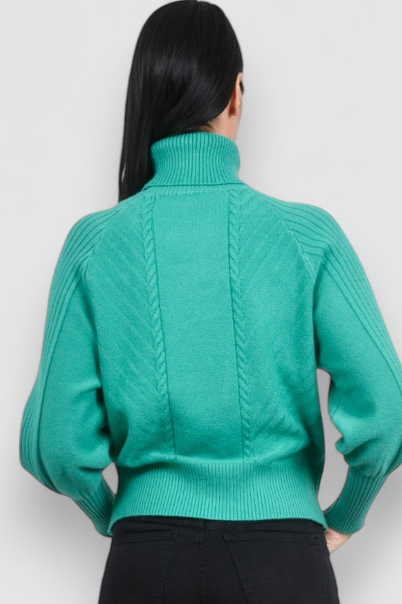 Ženski zeleni topliji džemper Oriana