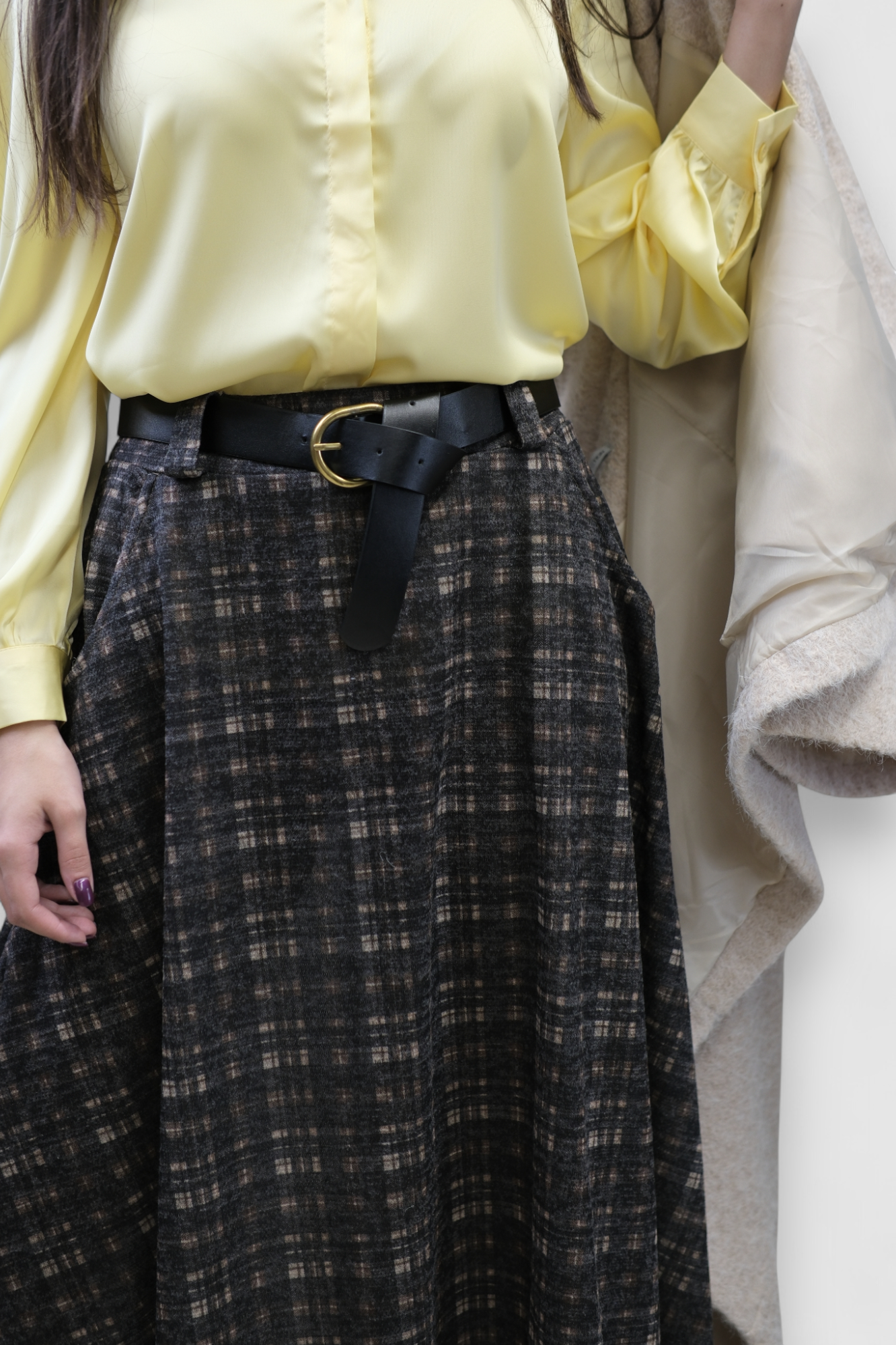 Ženska suknja Lunaire u kariranom uzorku, A kroja