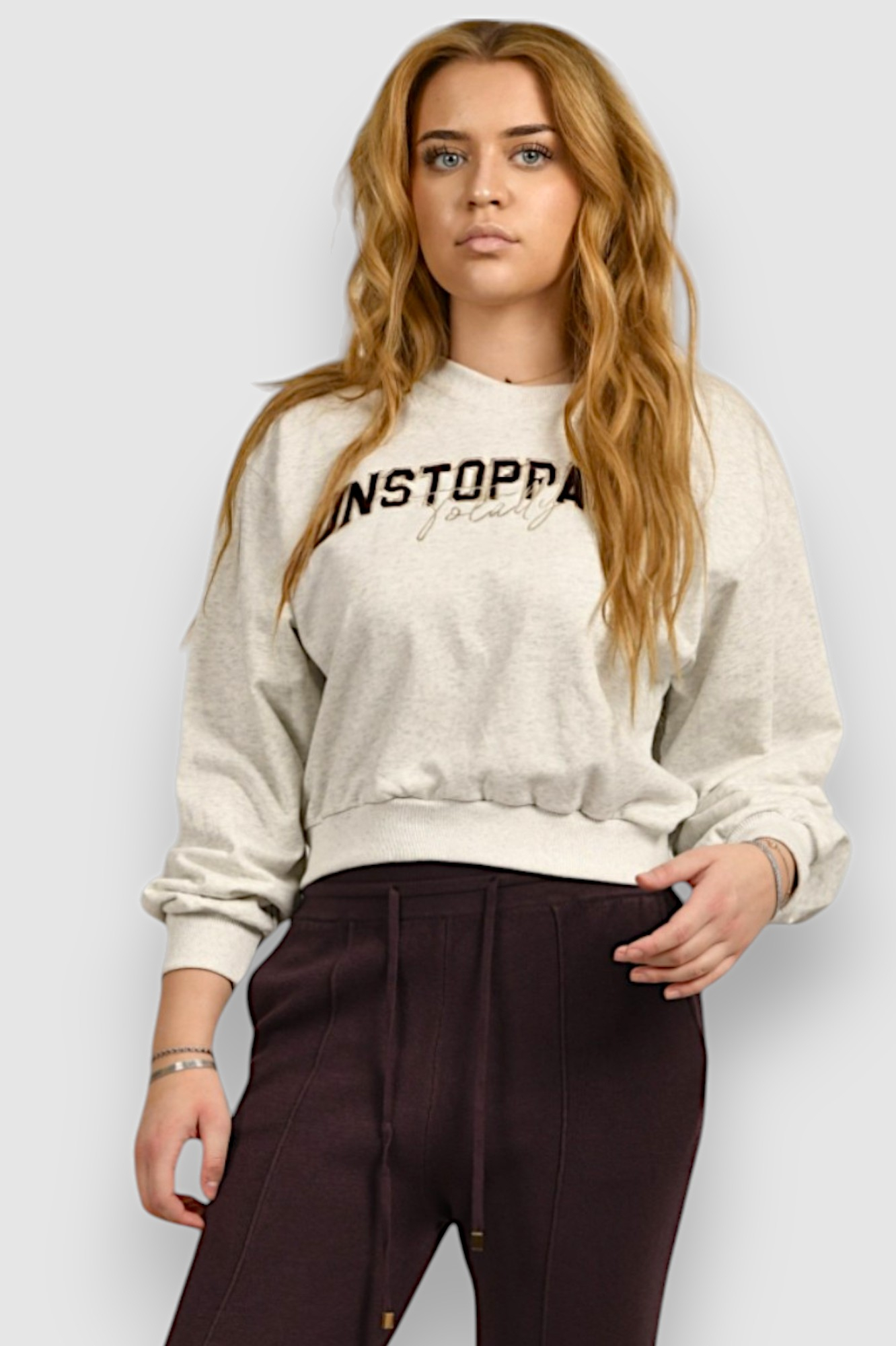 Ženska siva hoodica bez kapuljače Amaya