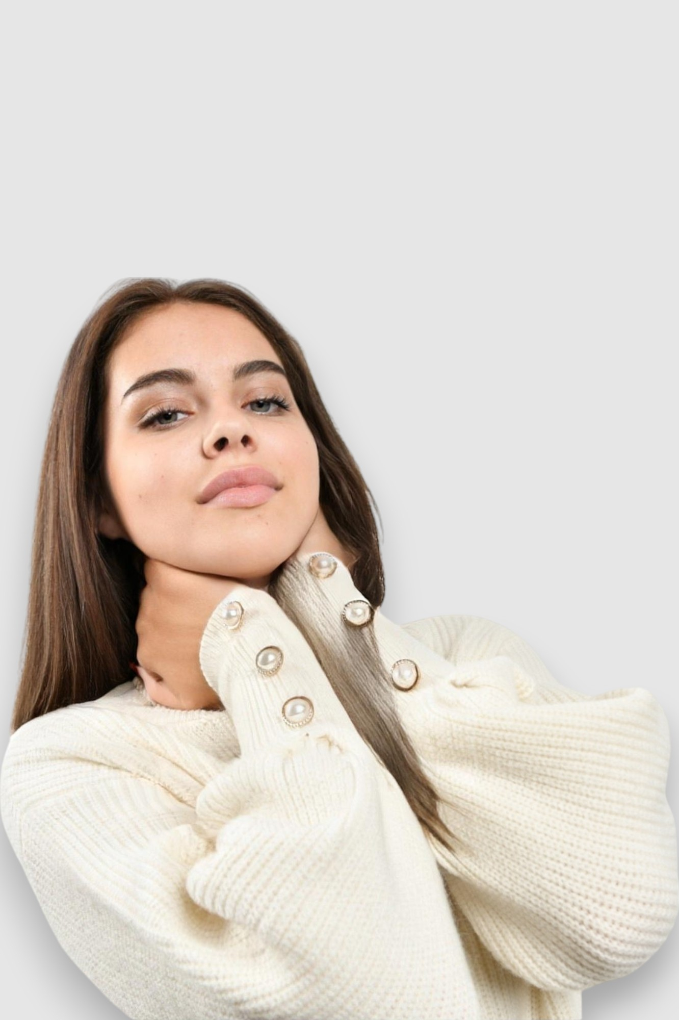 Ženski bijeli topliji džemper Horizon