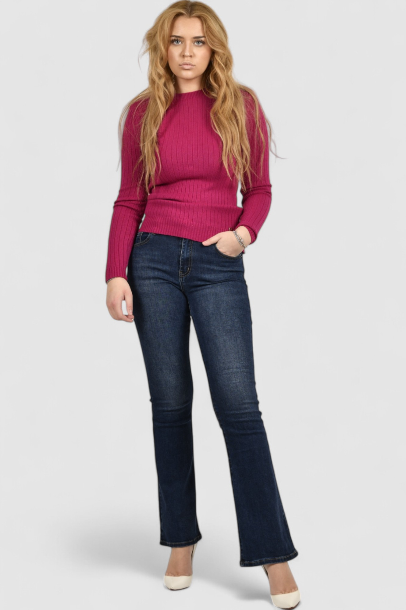 Ženski rozi lagani džemper Amelie