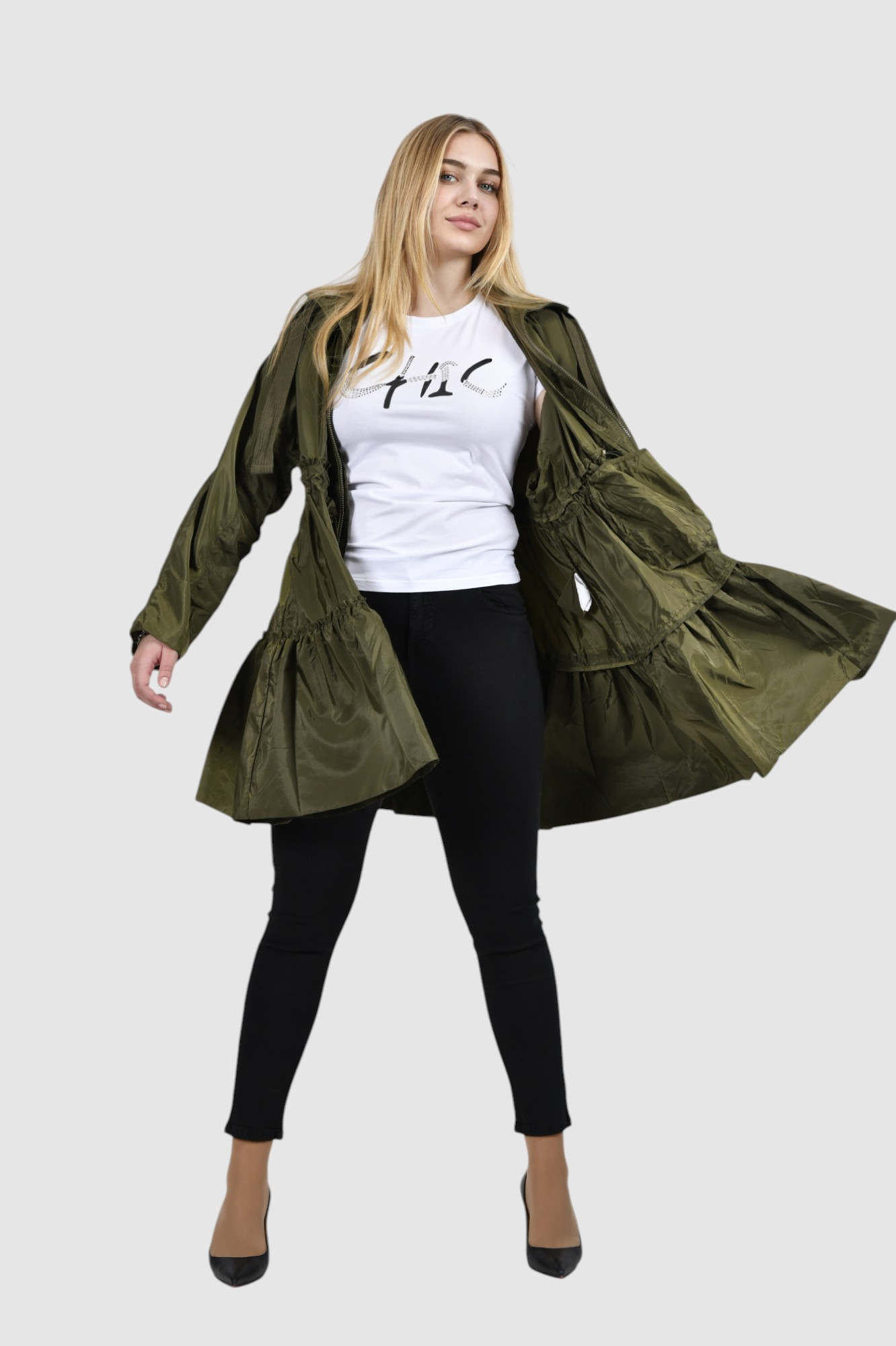 Ženska zelena duga jakna Noa