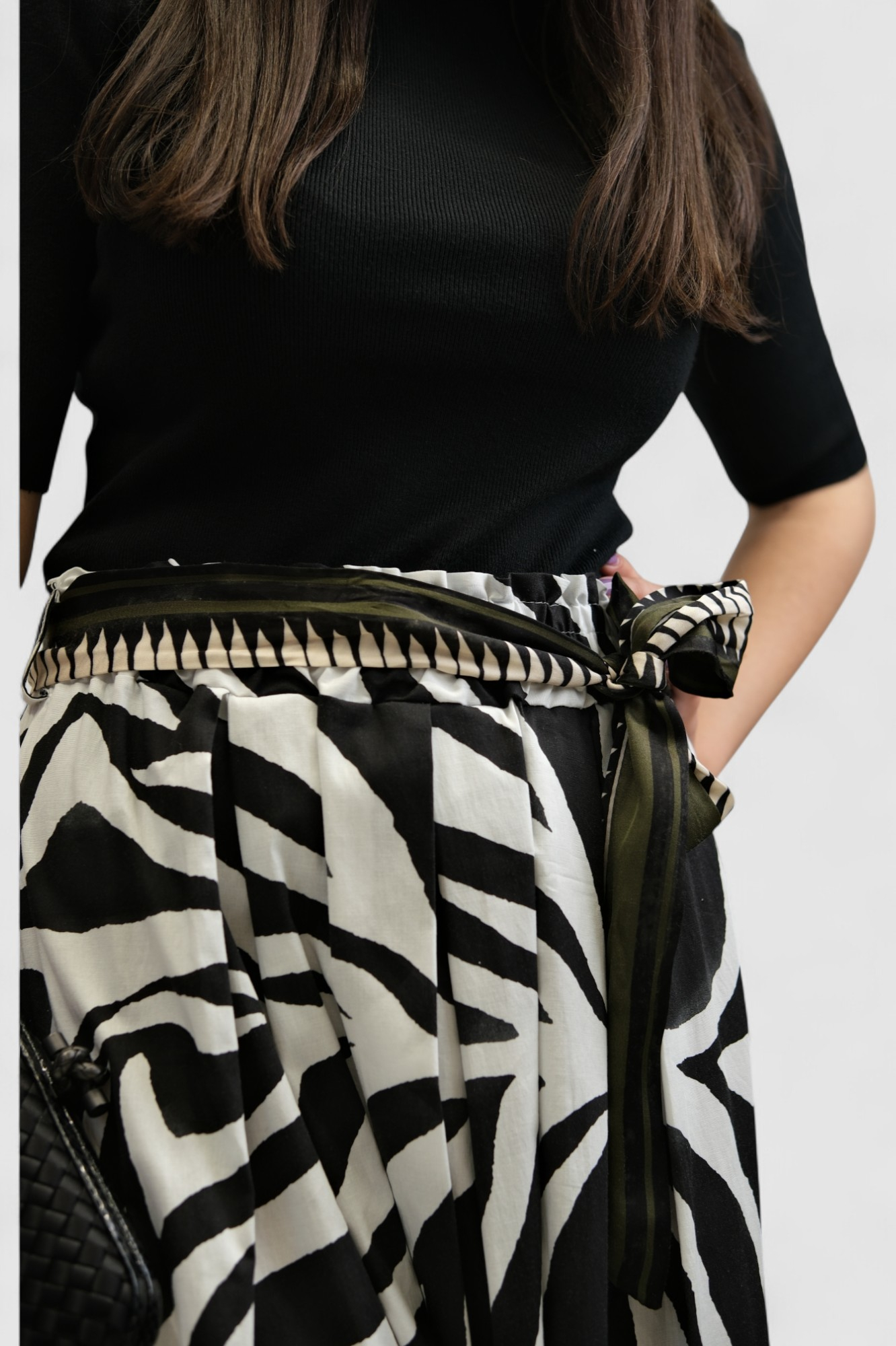 Ženska midi suknja zebra uzorak Theresa