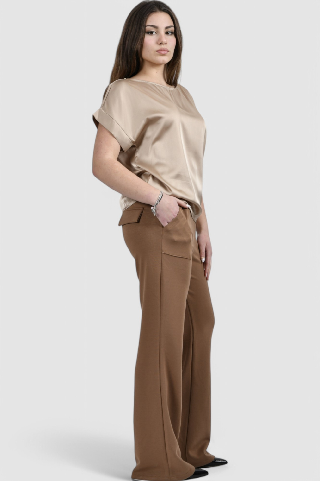 Ženska bež elegantna bluza Adeline