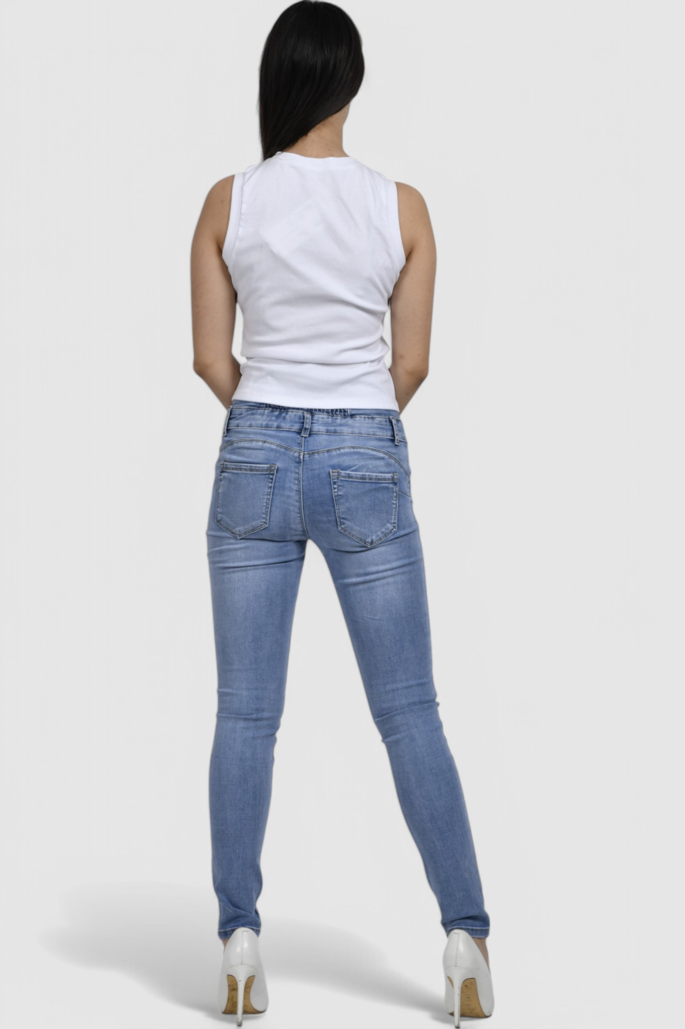 Ženska srebrna majica bez rukava Lumi