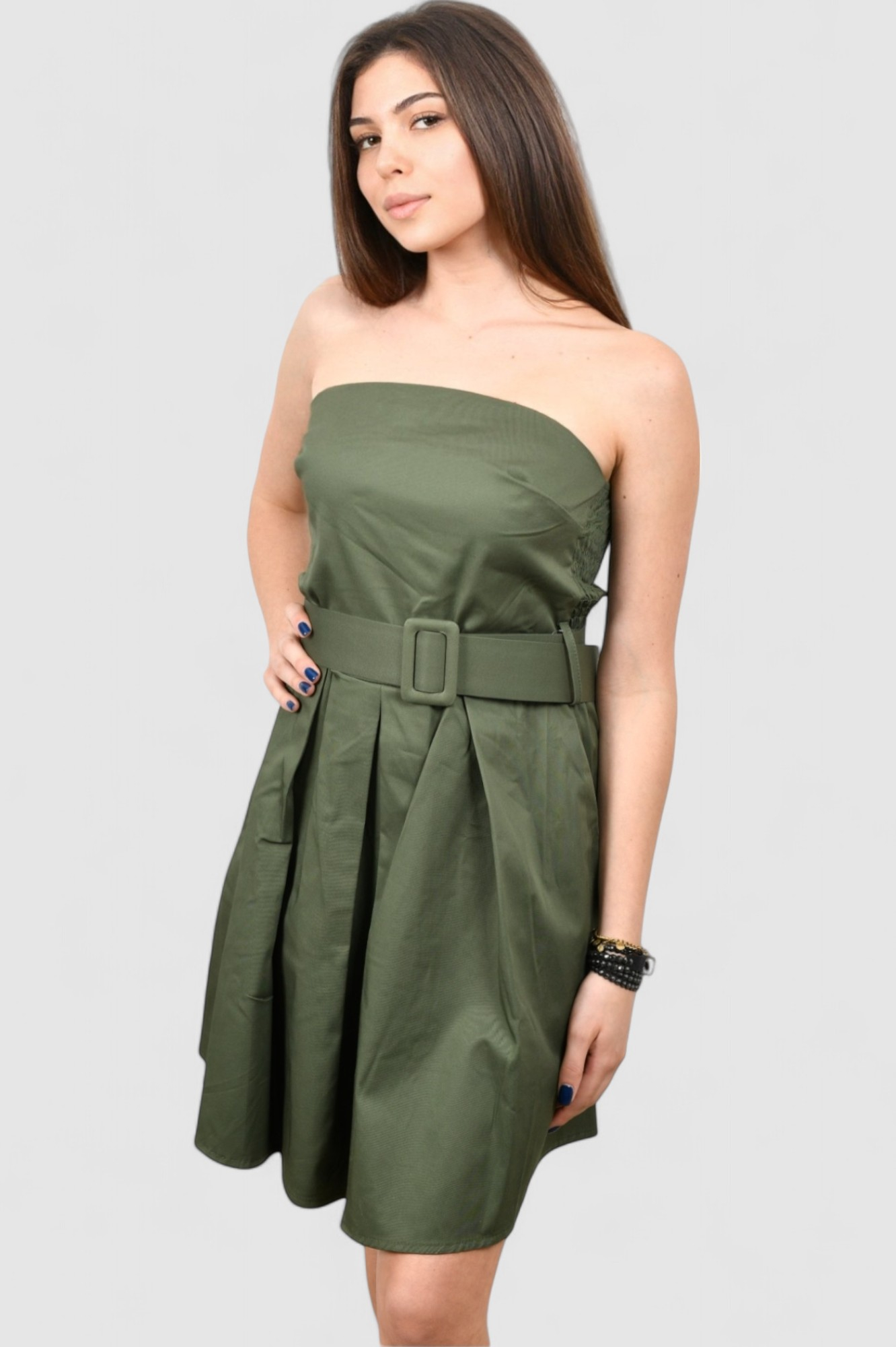 Ženska zelena koktel haljina Daniela Military