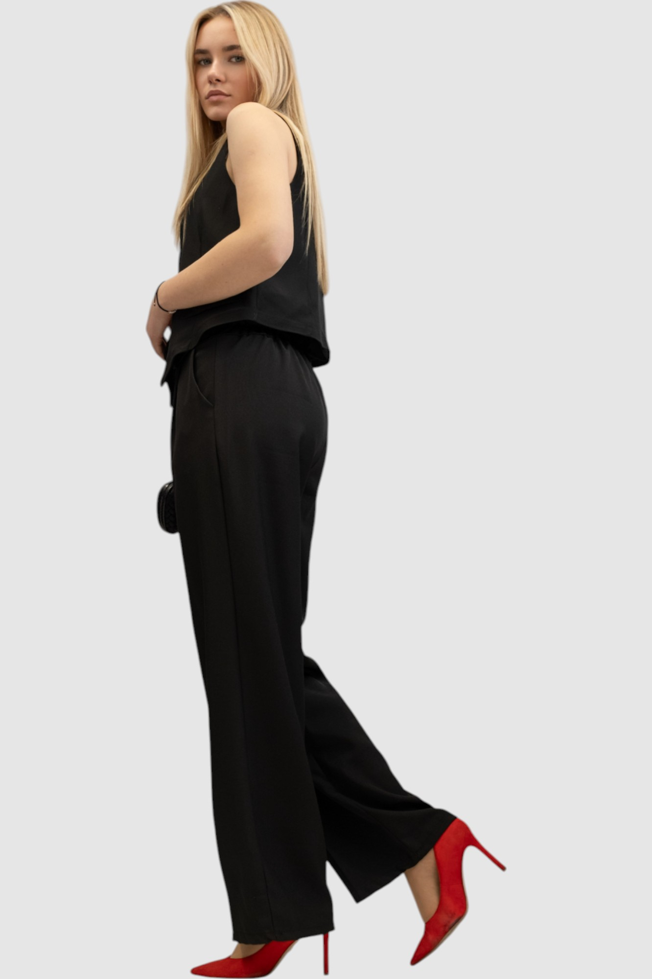 Žensko crno odijelo sa prslukom Chantal