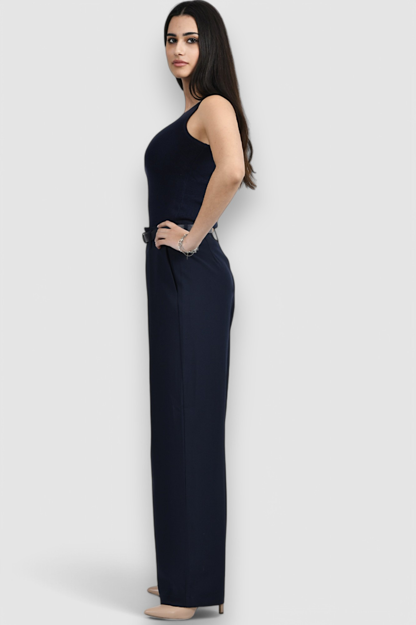 Ženske plave klasične hlače Nicole