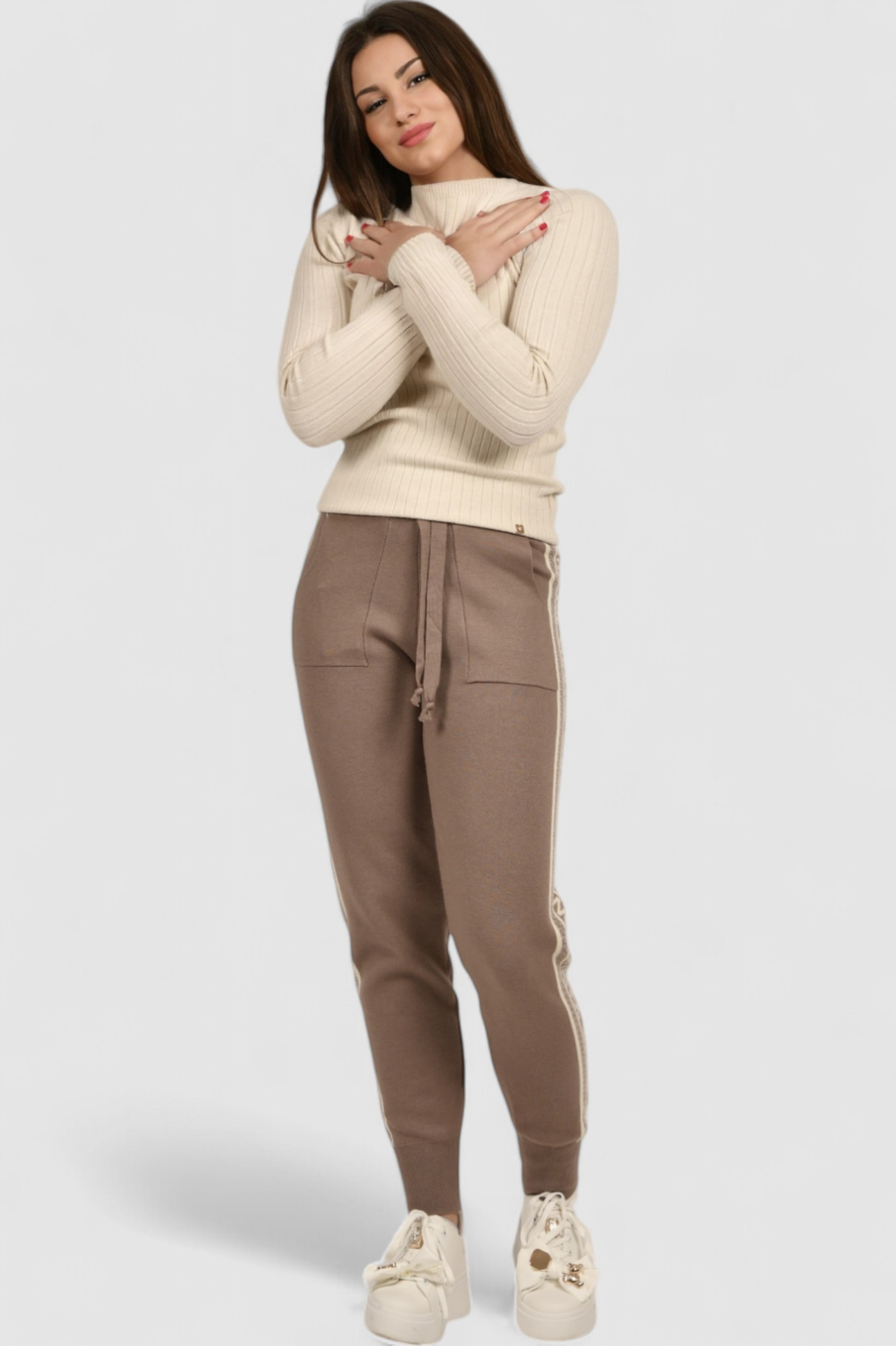 Ženski smeđi donji dio trenirke Celestia