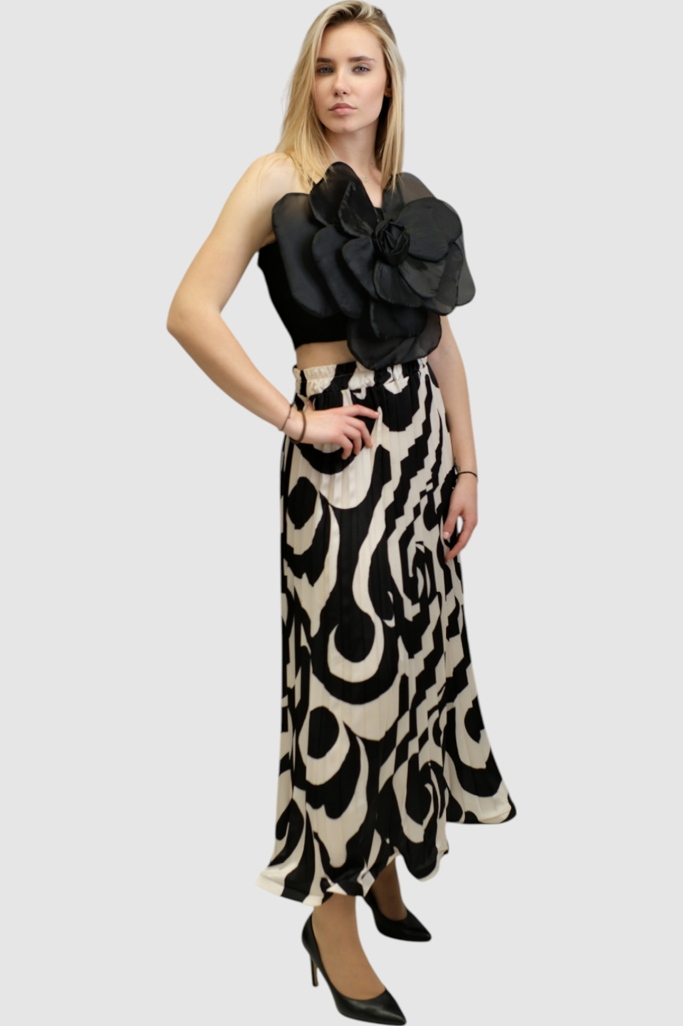 Ženski crni party top Elodie